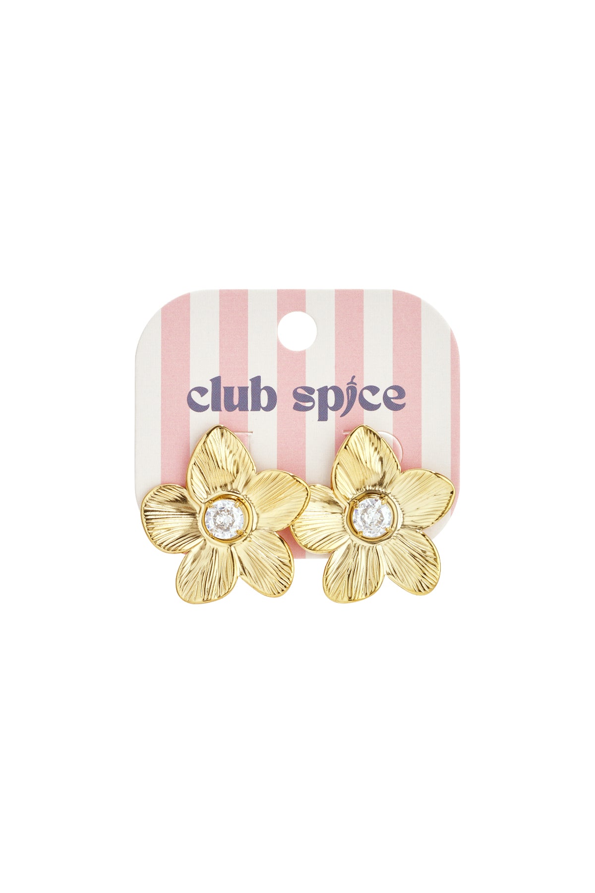 Puces d'oreilles pour femmes en acier inoxydable motif fleur – couleur or – photo 5