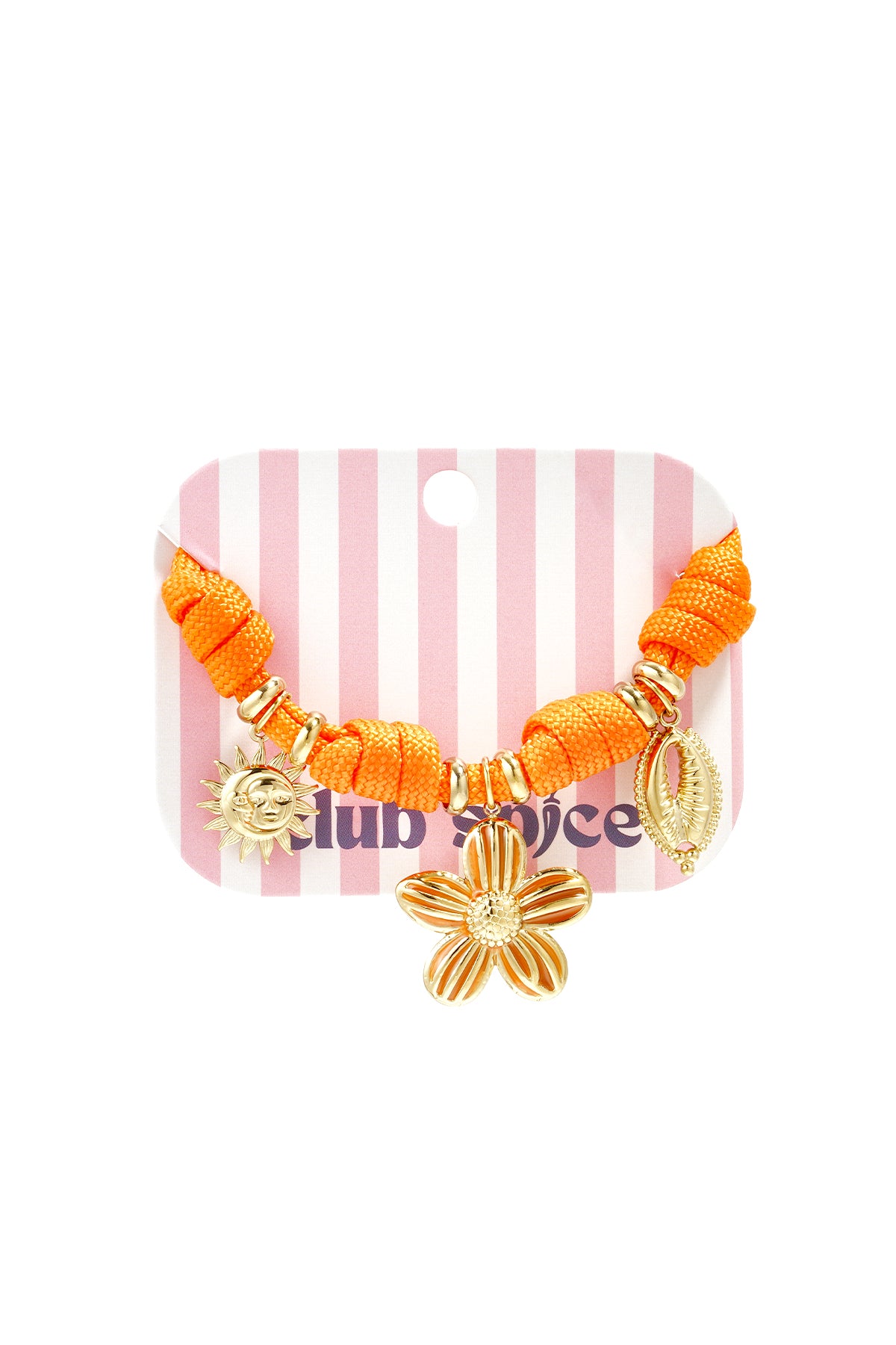 Touw armband met knoopjes en variërende charms