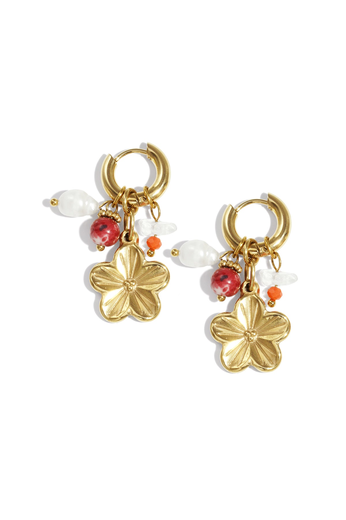 Oorbellen van roestvrij staal met bloemenmotief, casual, dagelijks, eenvoudig, serie, damessieraden