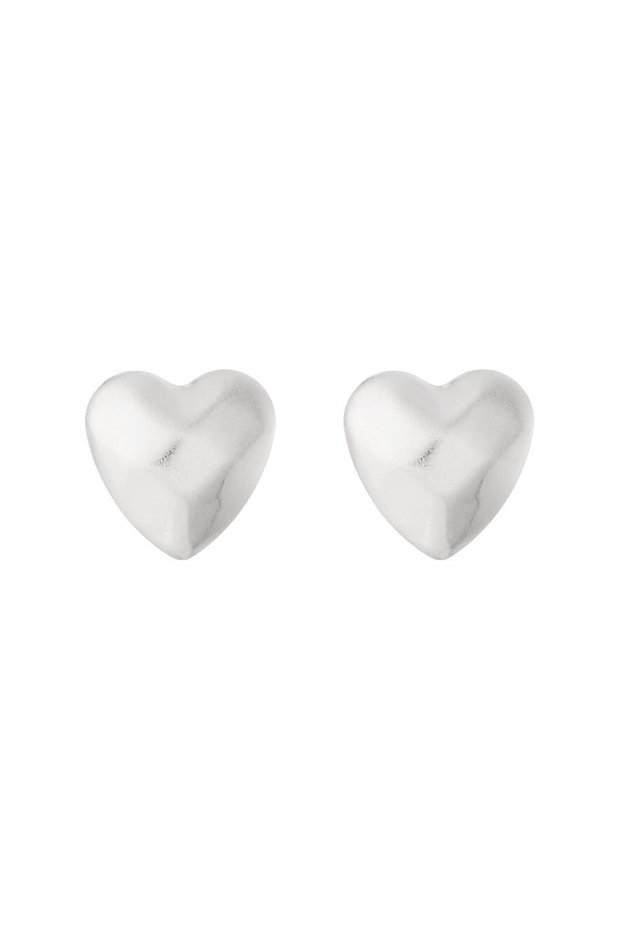 Puces d'oreilles pour femmes en acier inoxydable avec motif cœur – couleur or et couleur argent