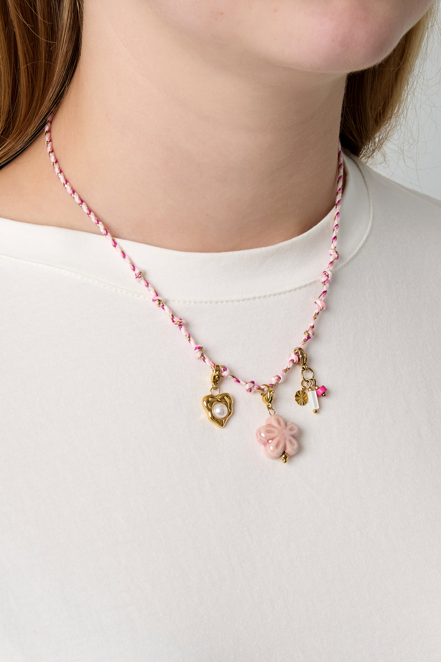 Collier tressé en coton pour femme, mélange de couleurs – plusieurs couleurs