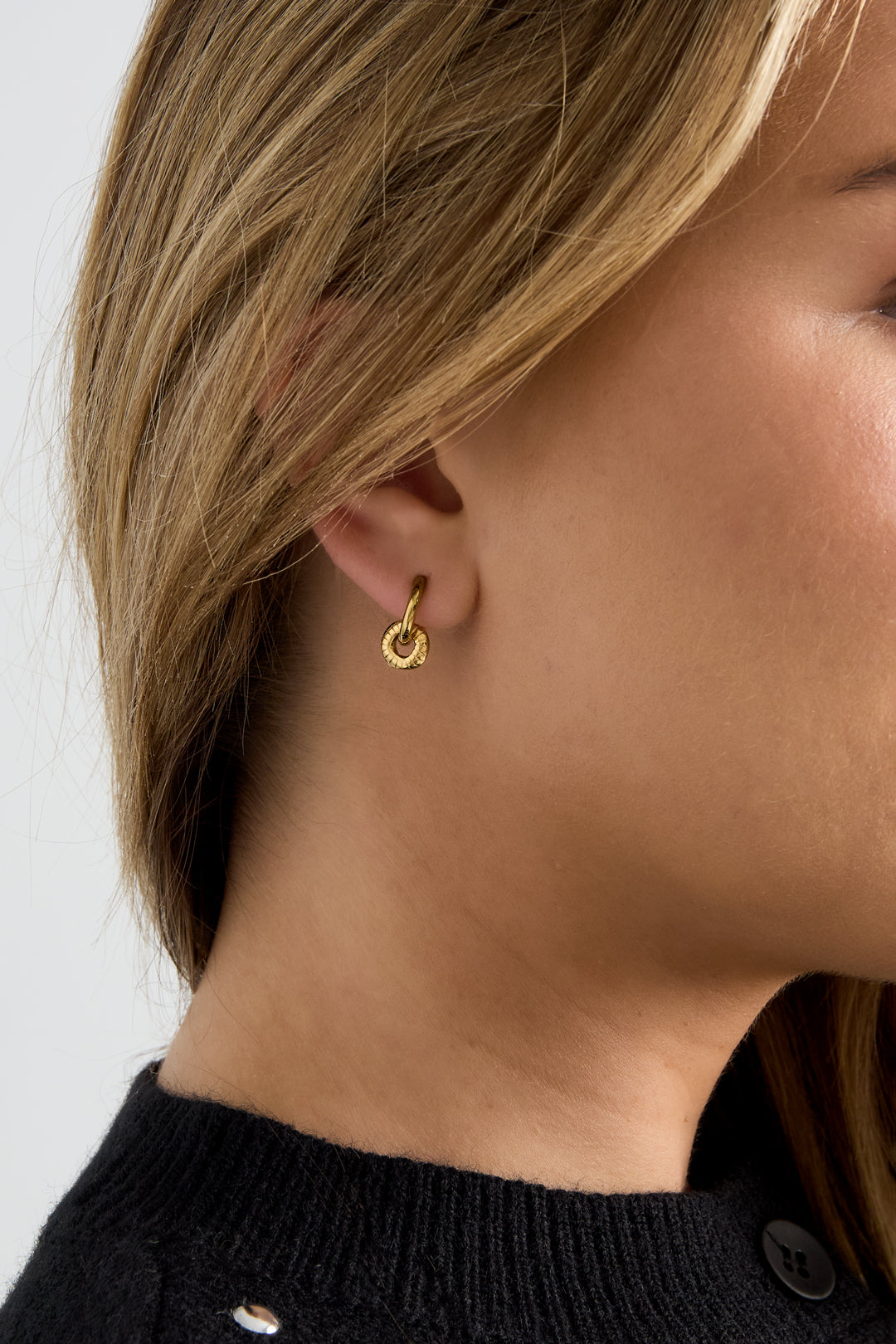 Boucles d'oreilles pendantes géométriques en acier inoxydable pour femme - couleur or – photo 2