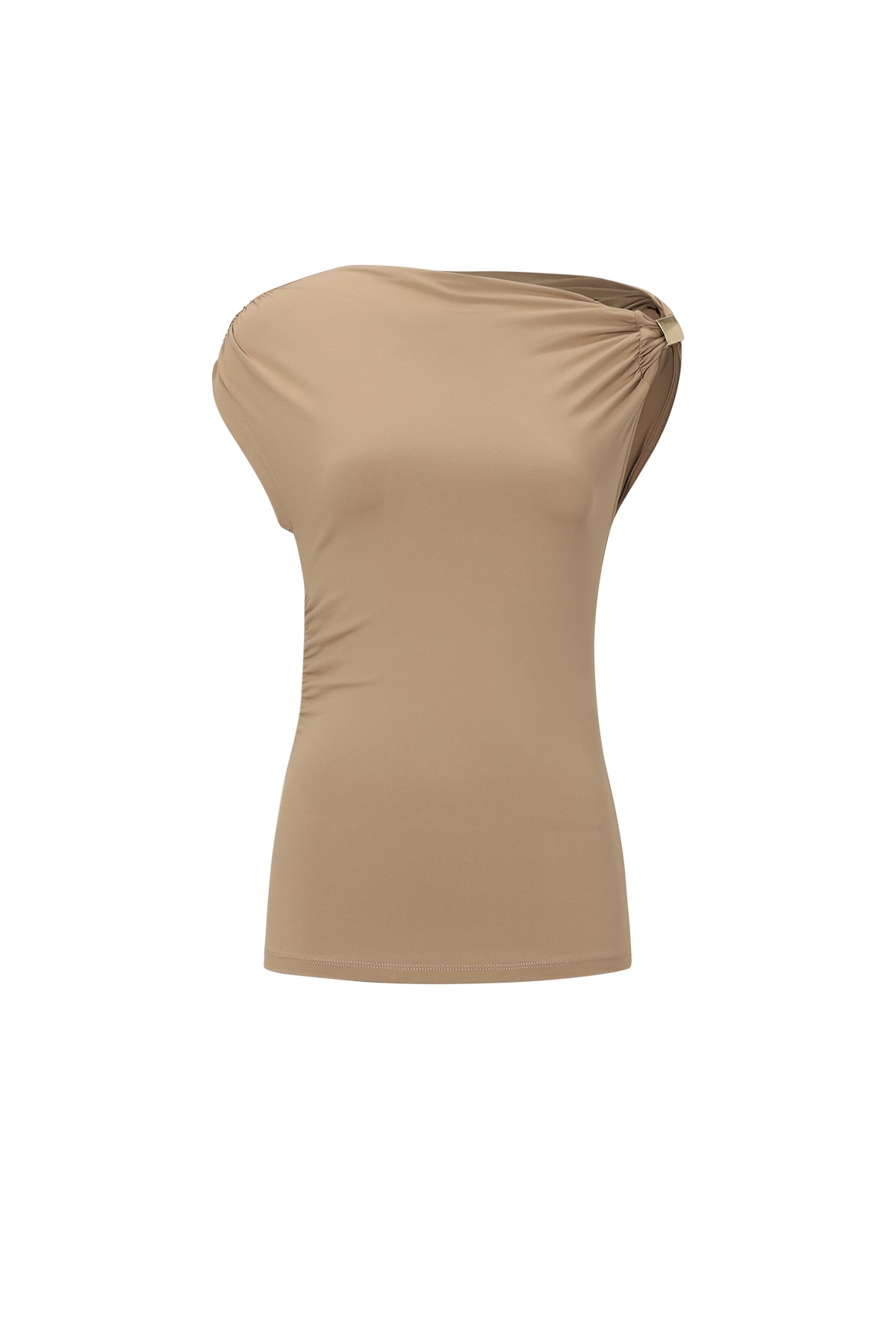 Dames off-shoulder top van gebreid nylon in drie kleuren
