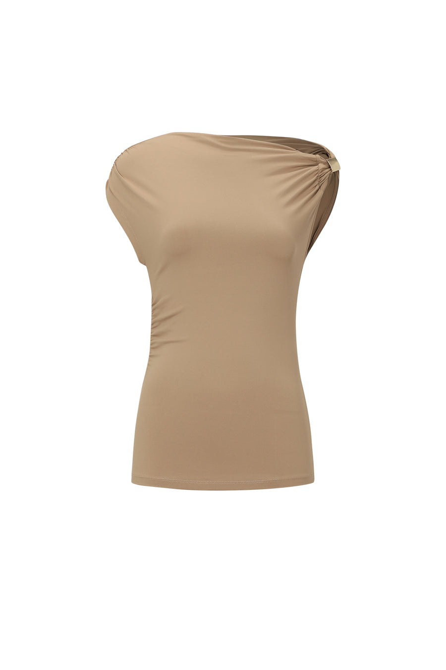 Dames off-shoulder top van gebreid nylon in drie kleuren