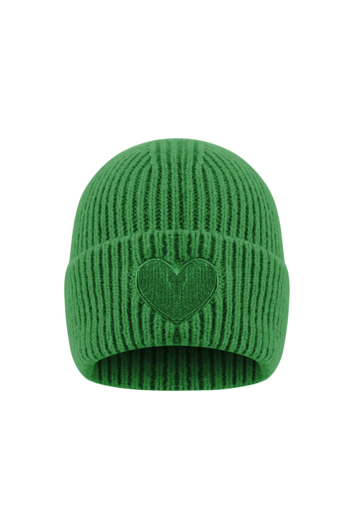 Dames muts met hart in groen