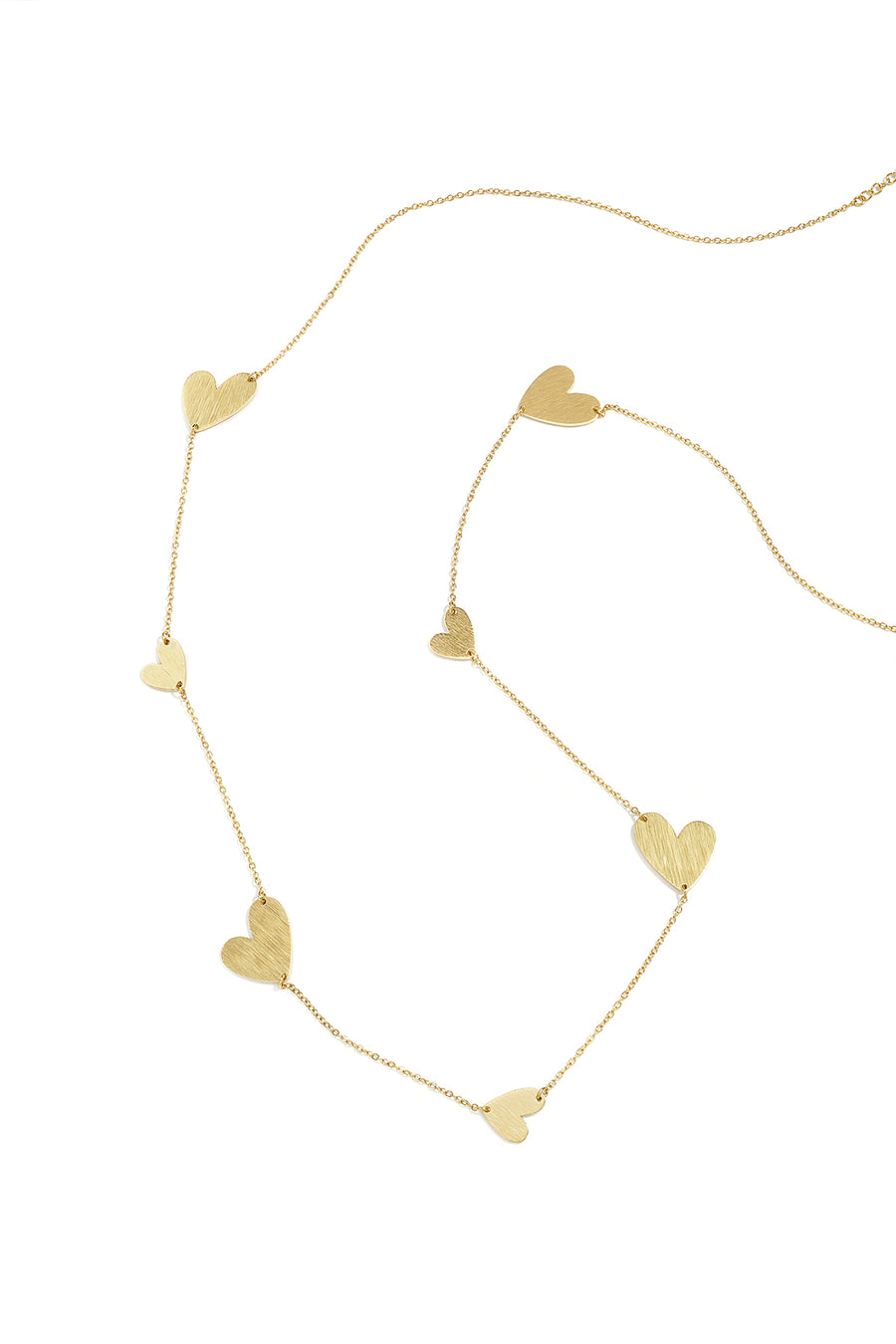 Long collier femme en acier inoxydable avec cœur – doré