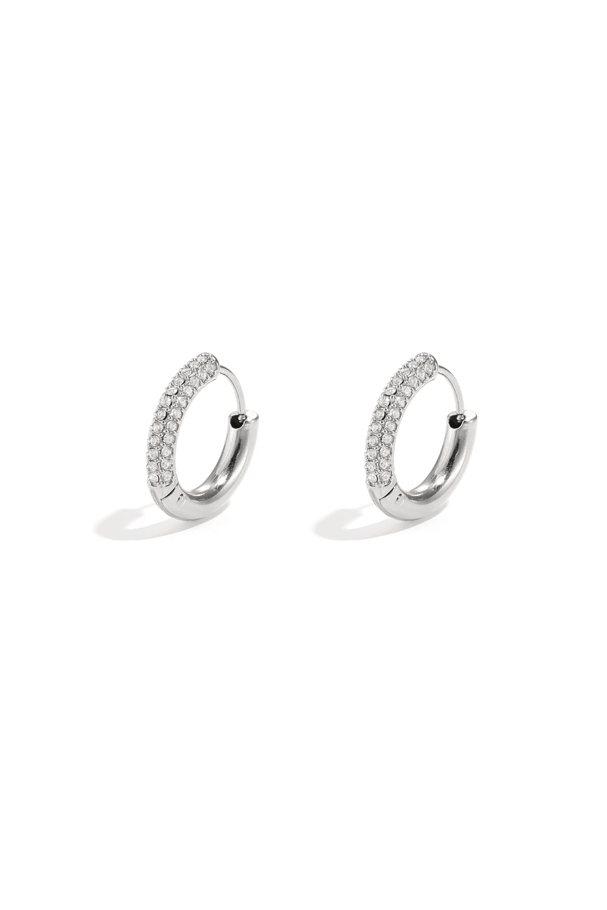 Women's Stainless Steel Round Hoop Earrings - Silver and Gold Tone