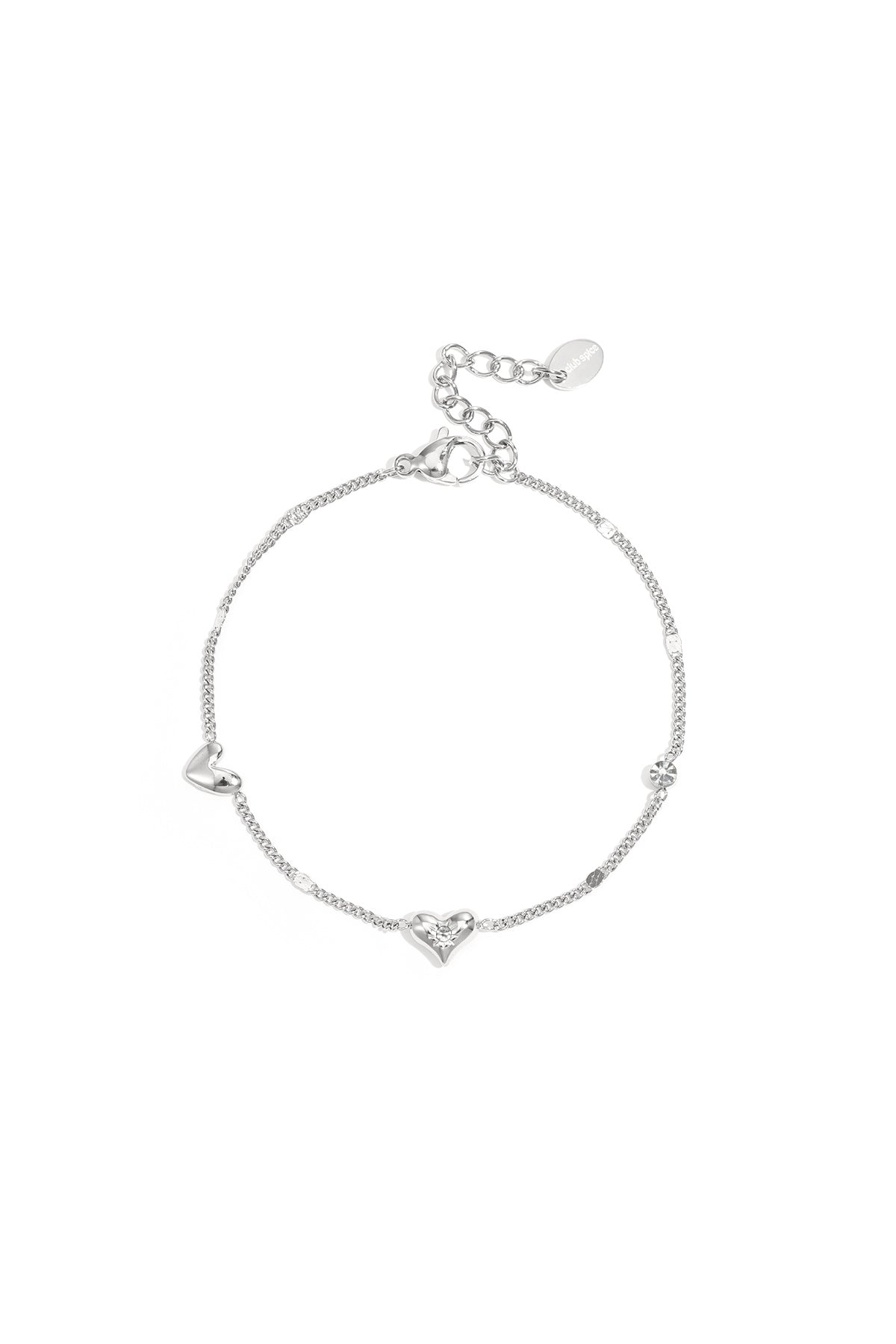 Armband met hartjes en steentjes patroon