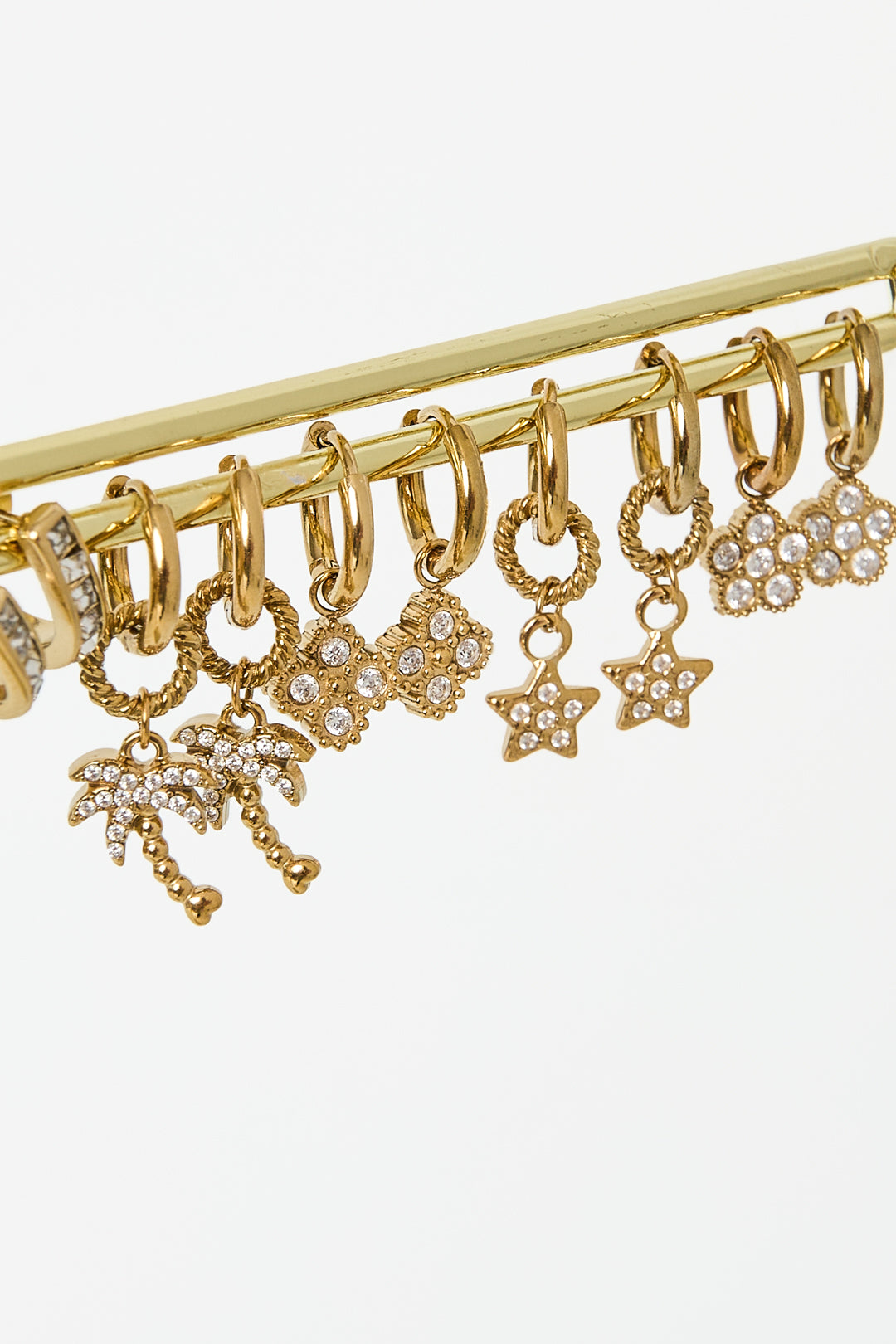 Boucles d'oreilles pendantes en acier inoxydable motif trèfle, couleur or, pour femme – photo 2