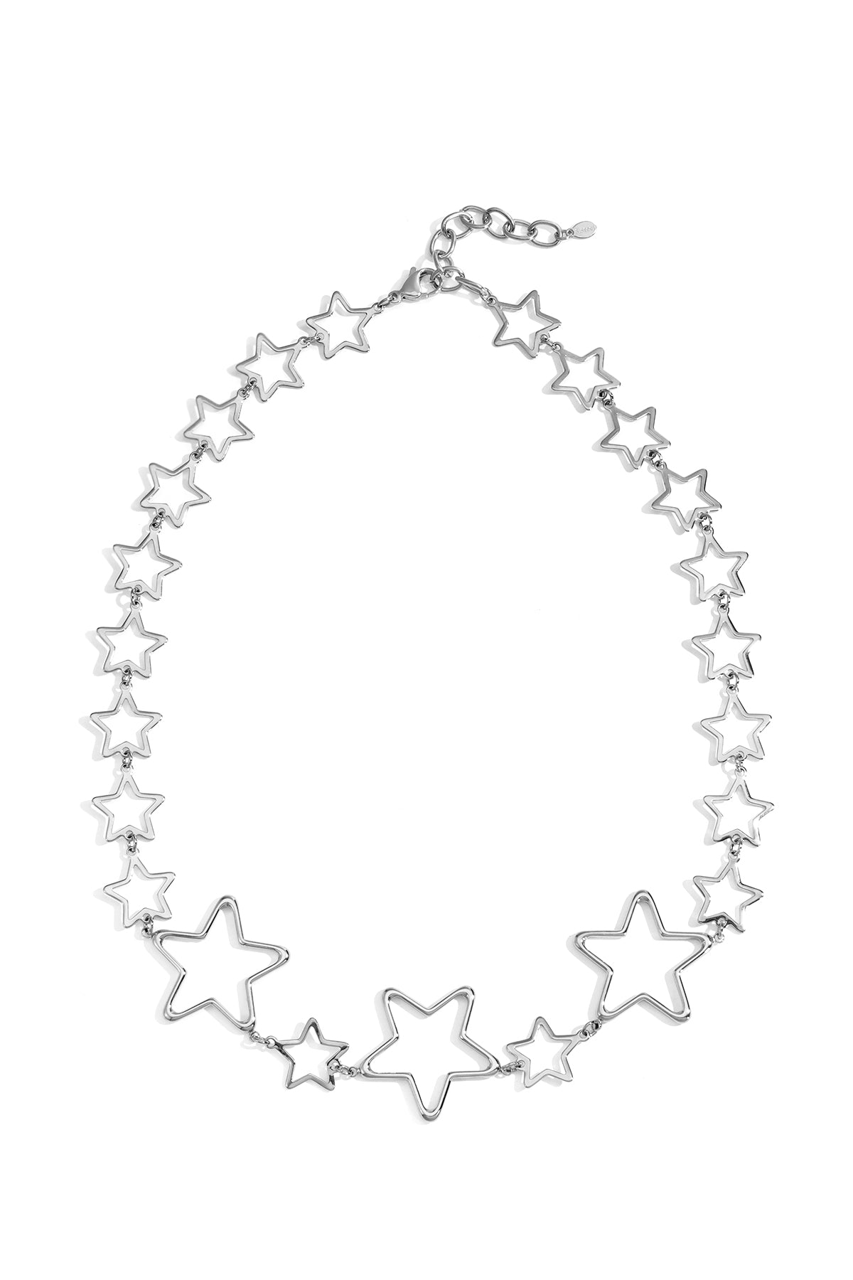 Stainless Steel Link Chain Necklace for Women with Star Motif – Gold-colored
