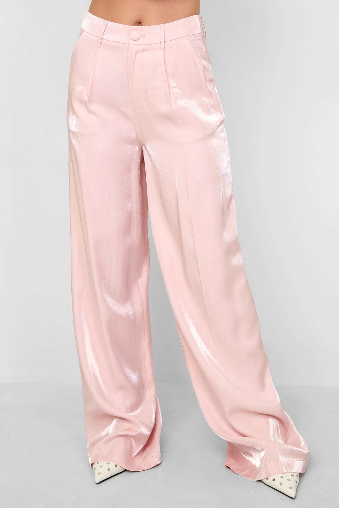 Dames Velvet Kiss broek in roze of gebroken wit – productfoto 3