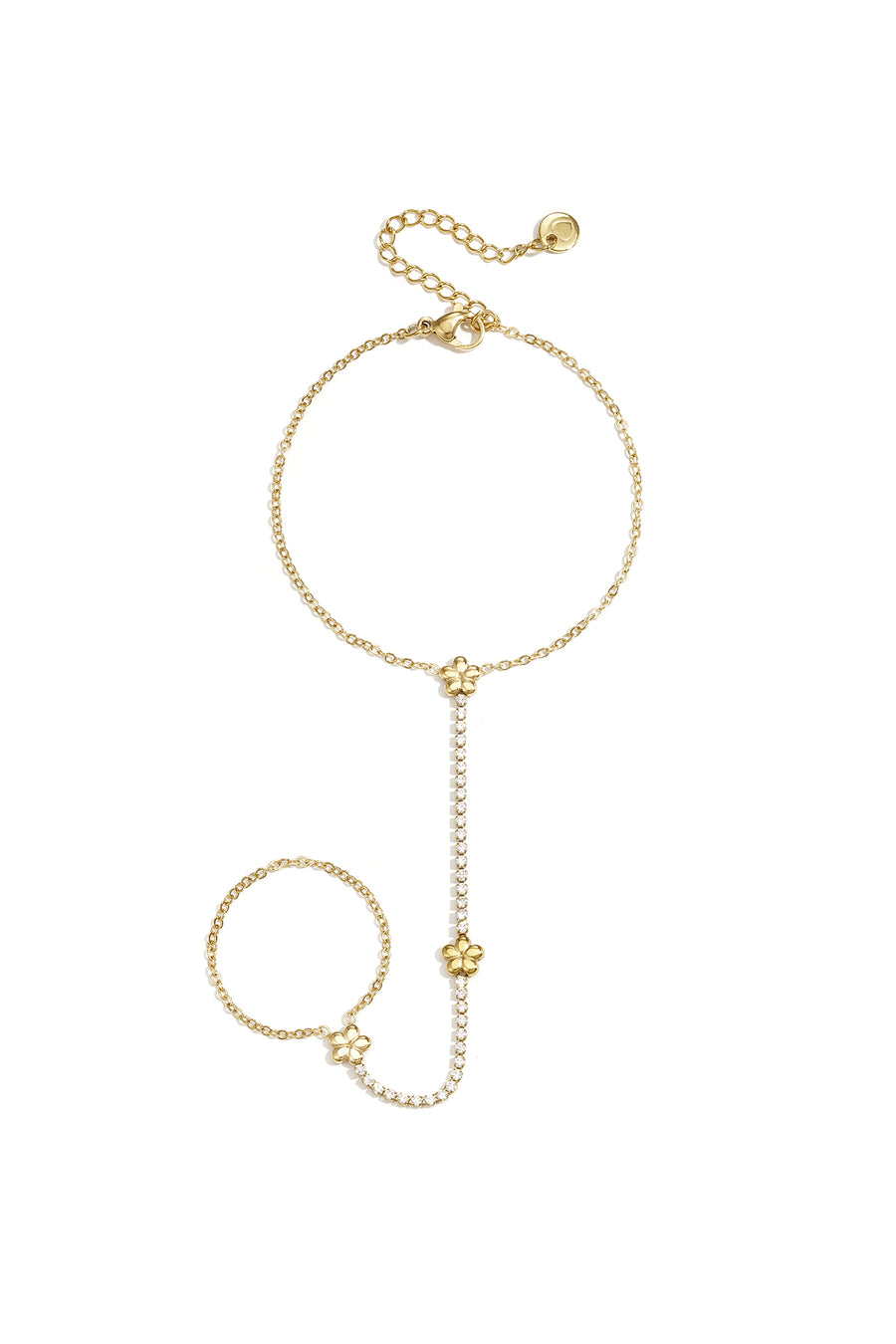 Handchain tennis-style met bloemetjes