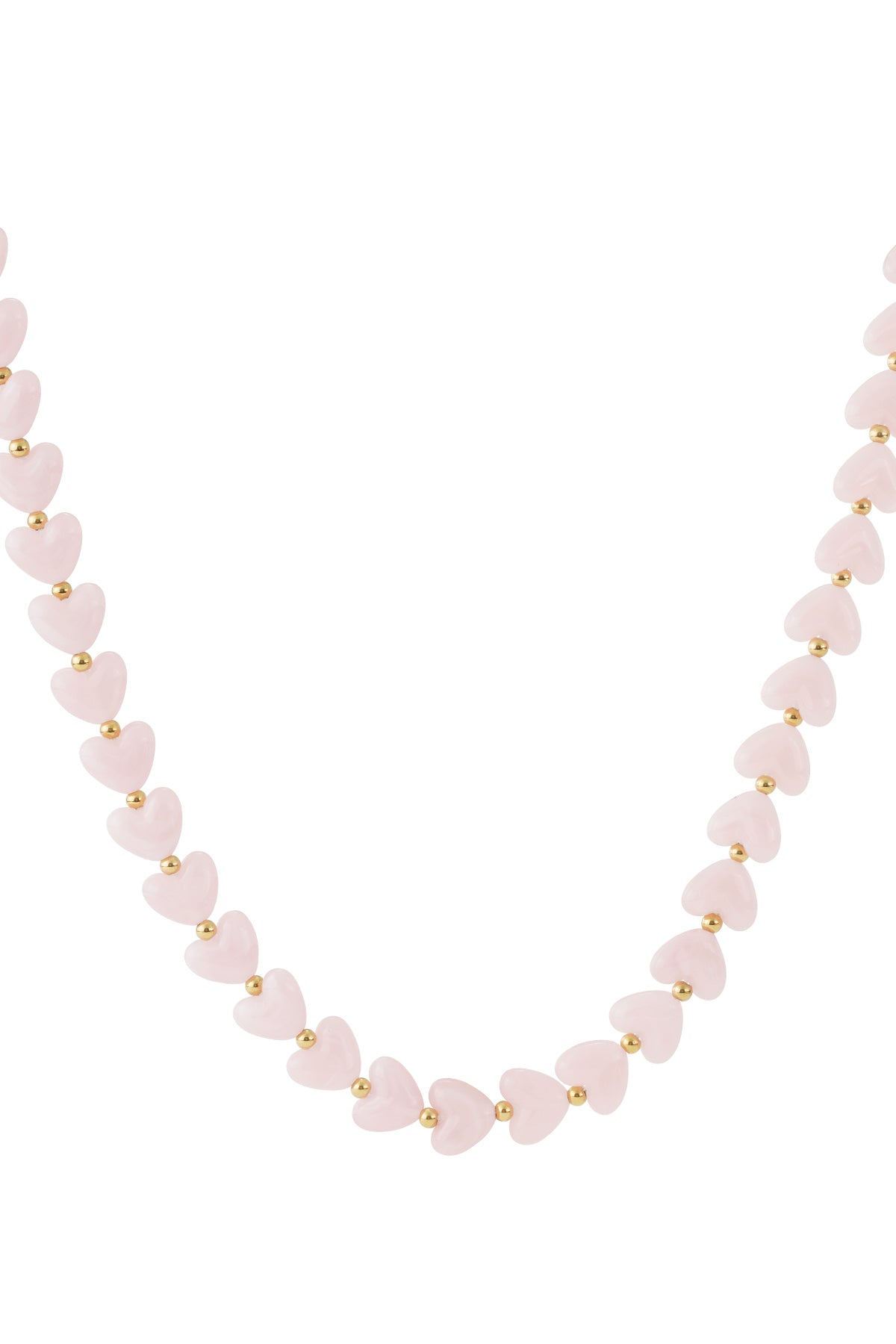 Women's Acrylic Beaded Necklace with Heart Shape – Multiple Colors