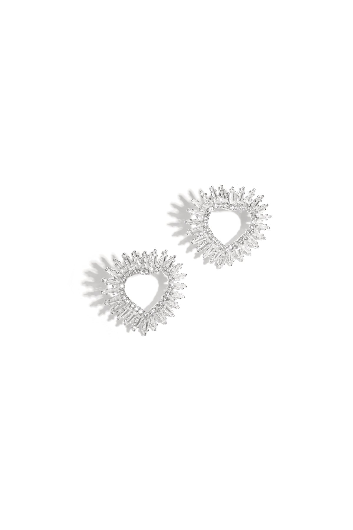 Women's Copper Heart-Shaped Party Earrings – Gold-Colored and Silver-Colored