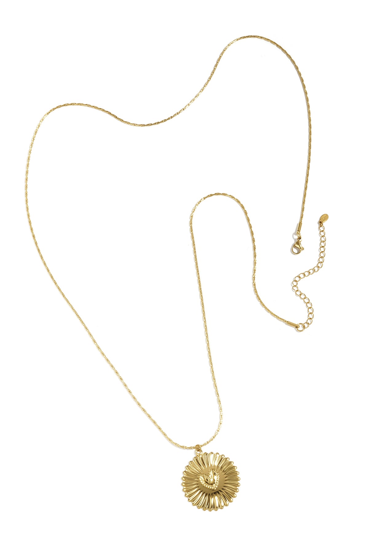 Long collier en acier inoxydable avec cœur pour femme – couleur or – photo 6