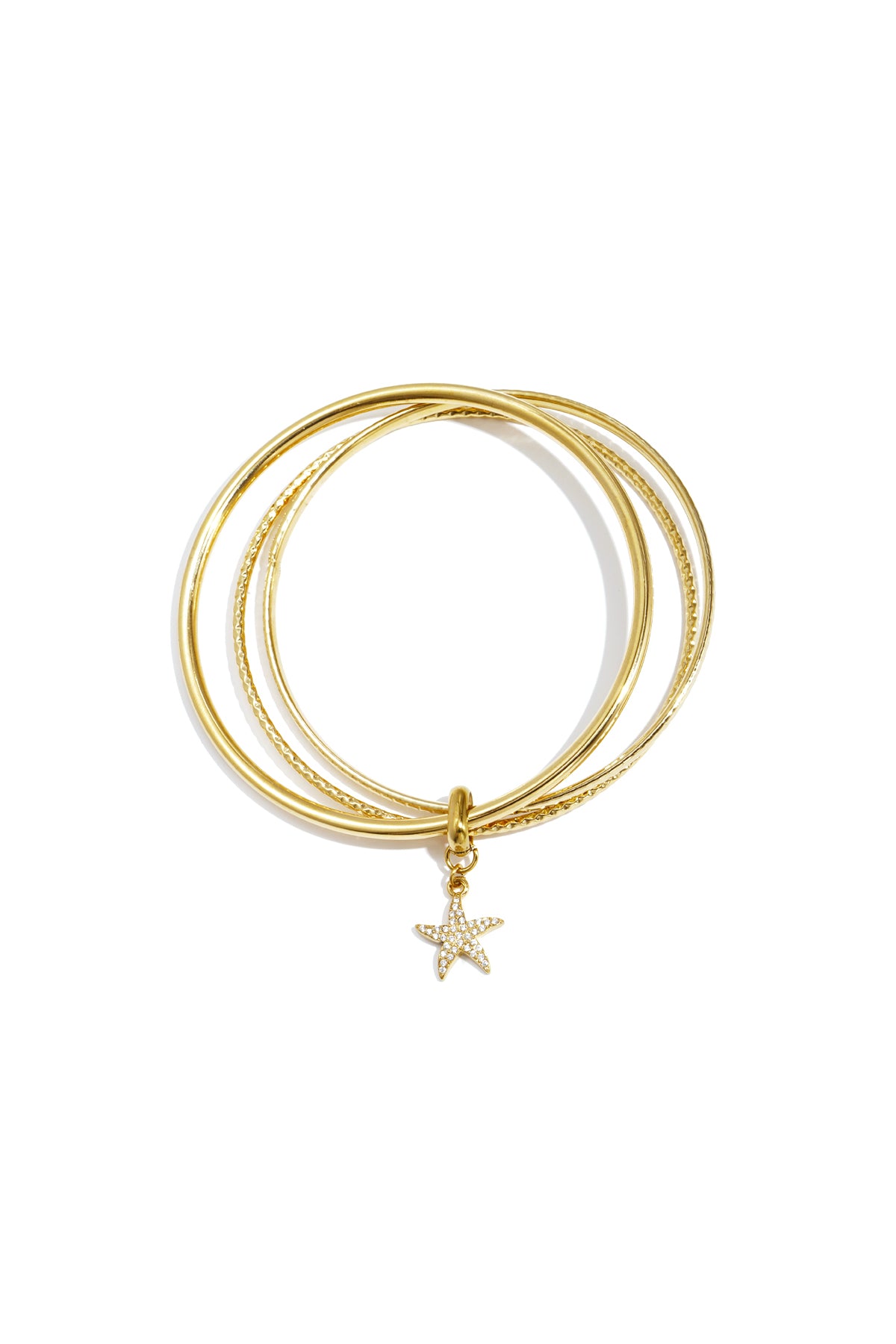 Women's Stainless Steel Bangle with Floral and Heart Design – Gold Tone – image 4