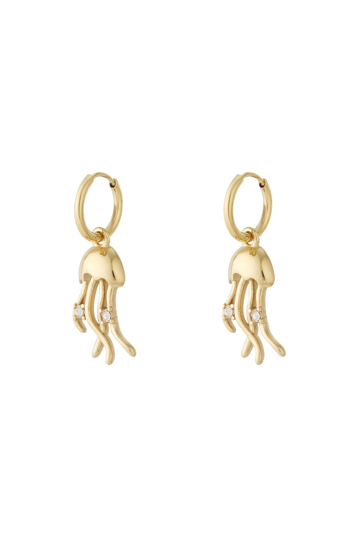 Dangle Earrings for Women, 304 Stainless Steel, Ocean Detail – Gold-colored