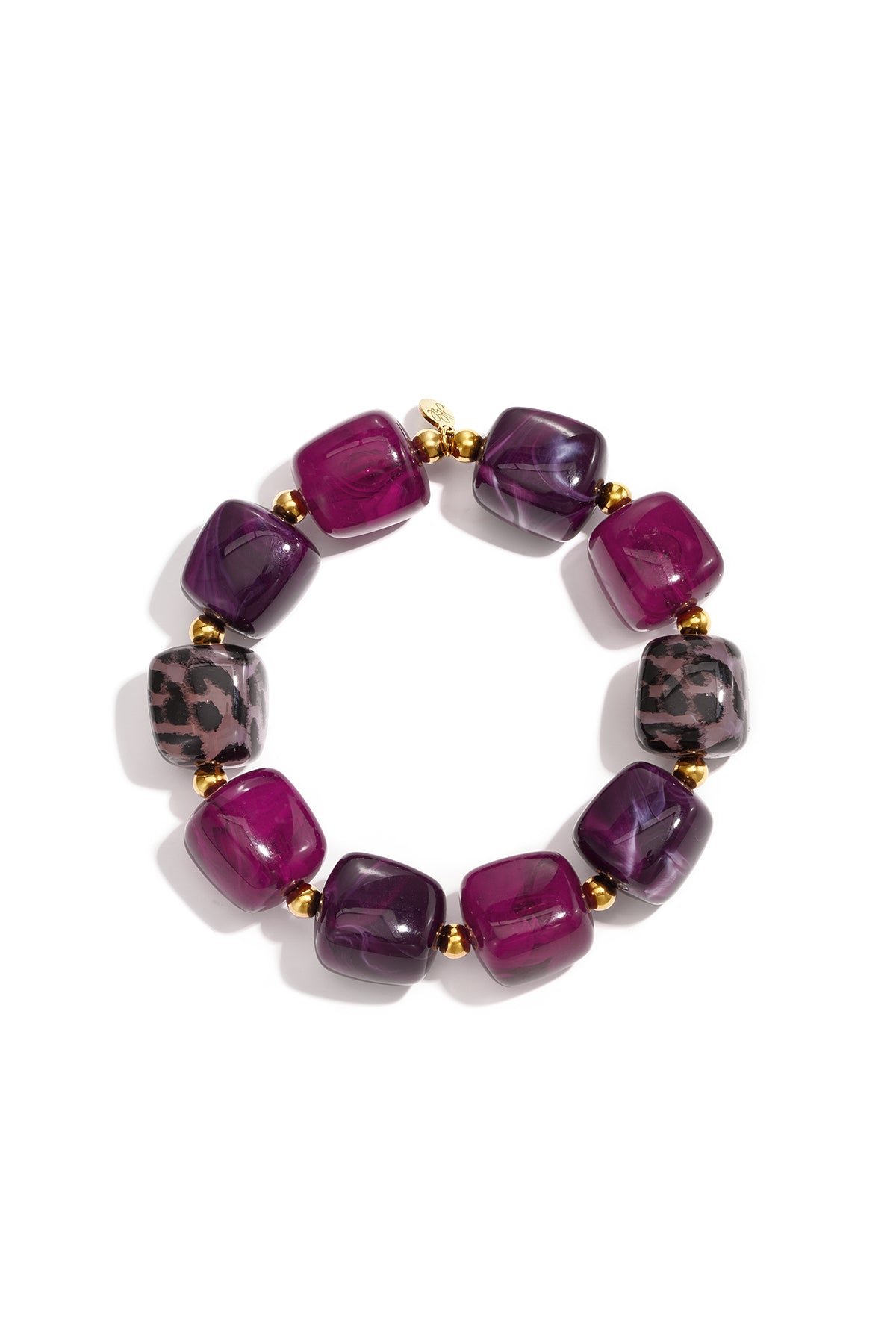 Dames kralenarmband van acryl in paars