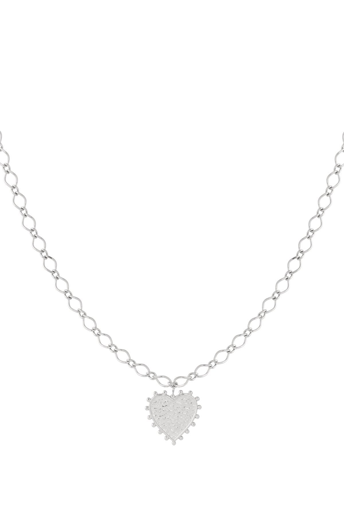 Women's necklace with heart-shaped stainless steel pendant – gold and silver-colored