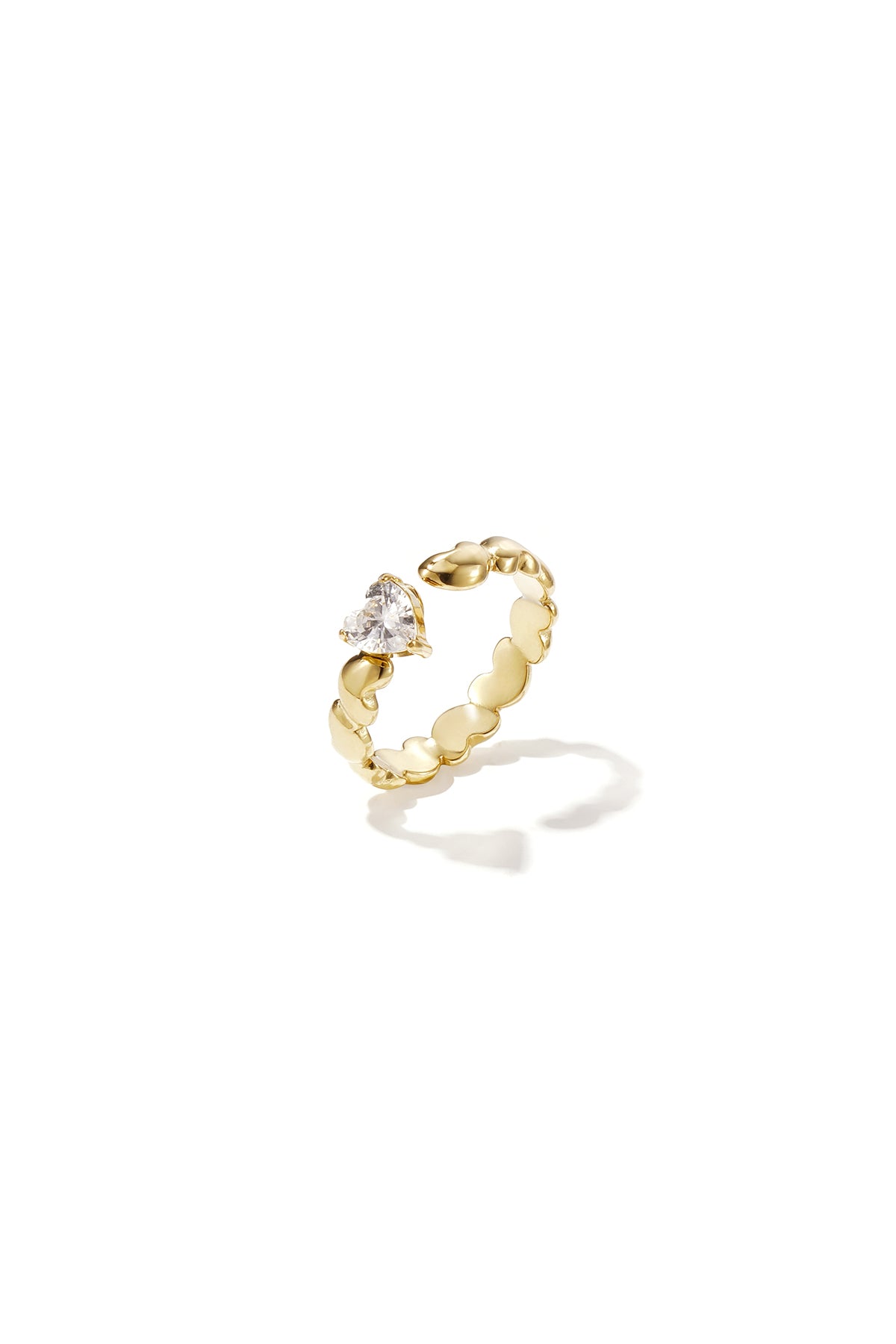 Bague minimaliste pour femme en acier inoxydable avec cœur – couleur or