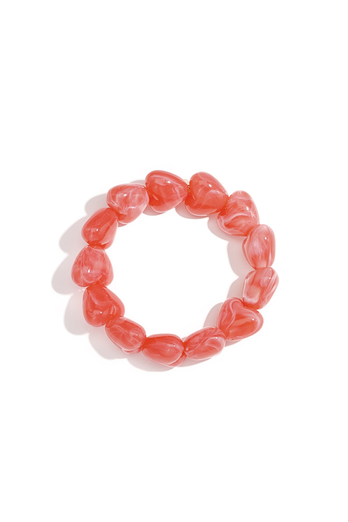 Acrylic Heart Charm Bead Bracelet for Women – Multi-Color
