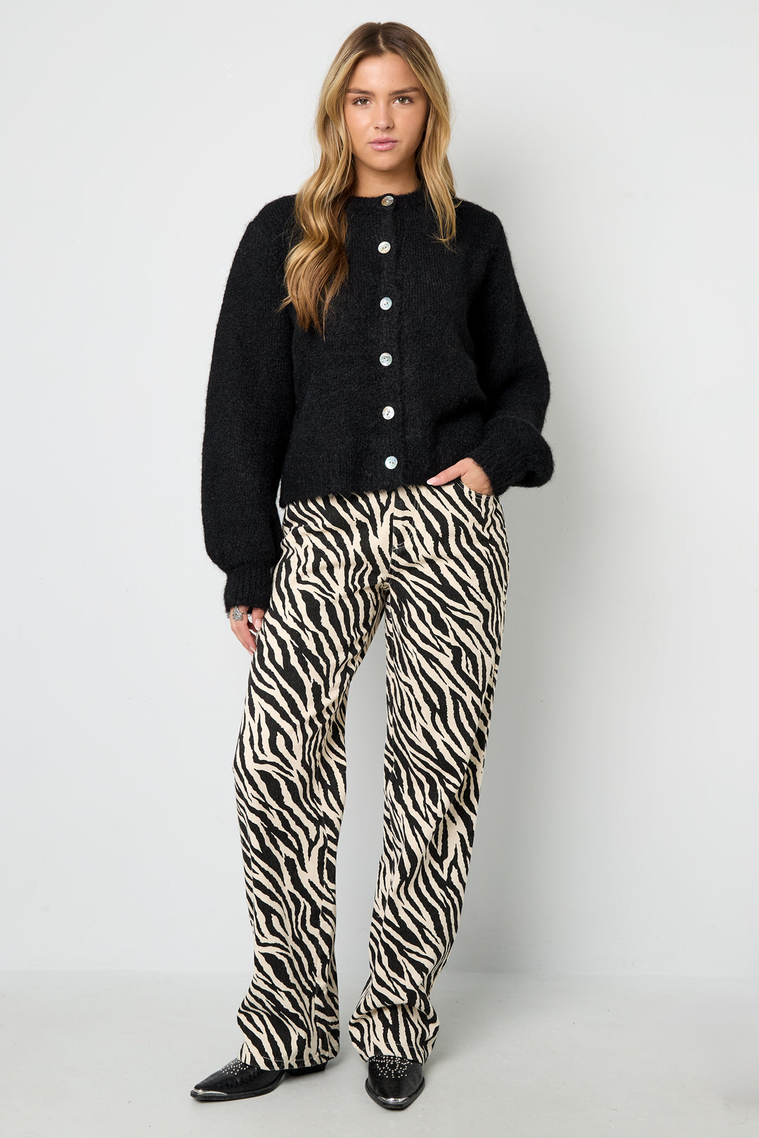 Dames gebreid cardigan van polyester in elf kleuren – productfoto 9