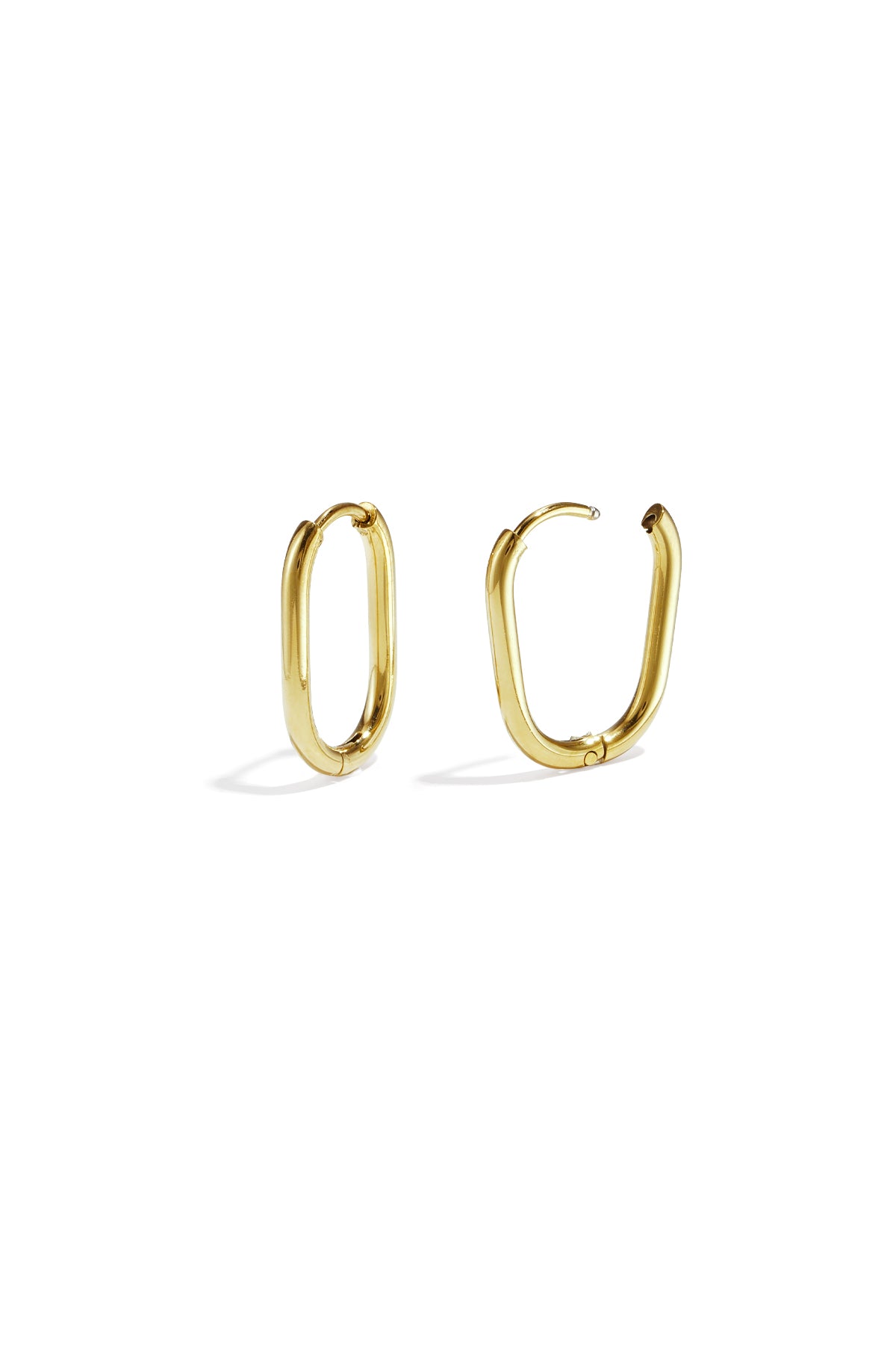 Boucles d'oreilles pour femmes en acier inoxydable, formes organique et rectangulaire