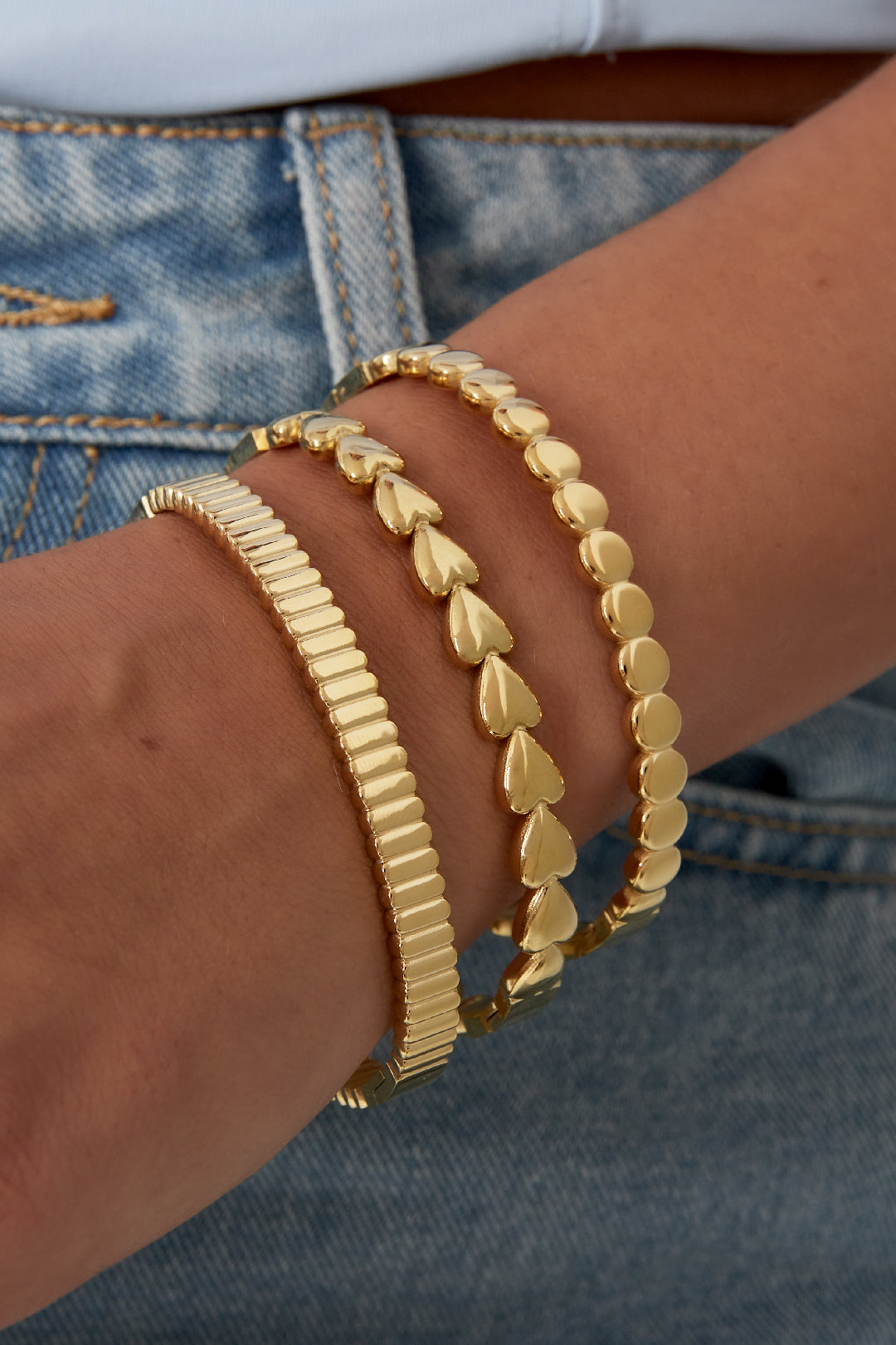 Women's Stainless Steel Bangle with Organic Shape – Gold-Colored – image 2