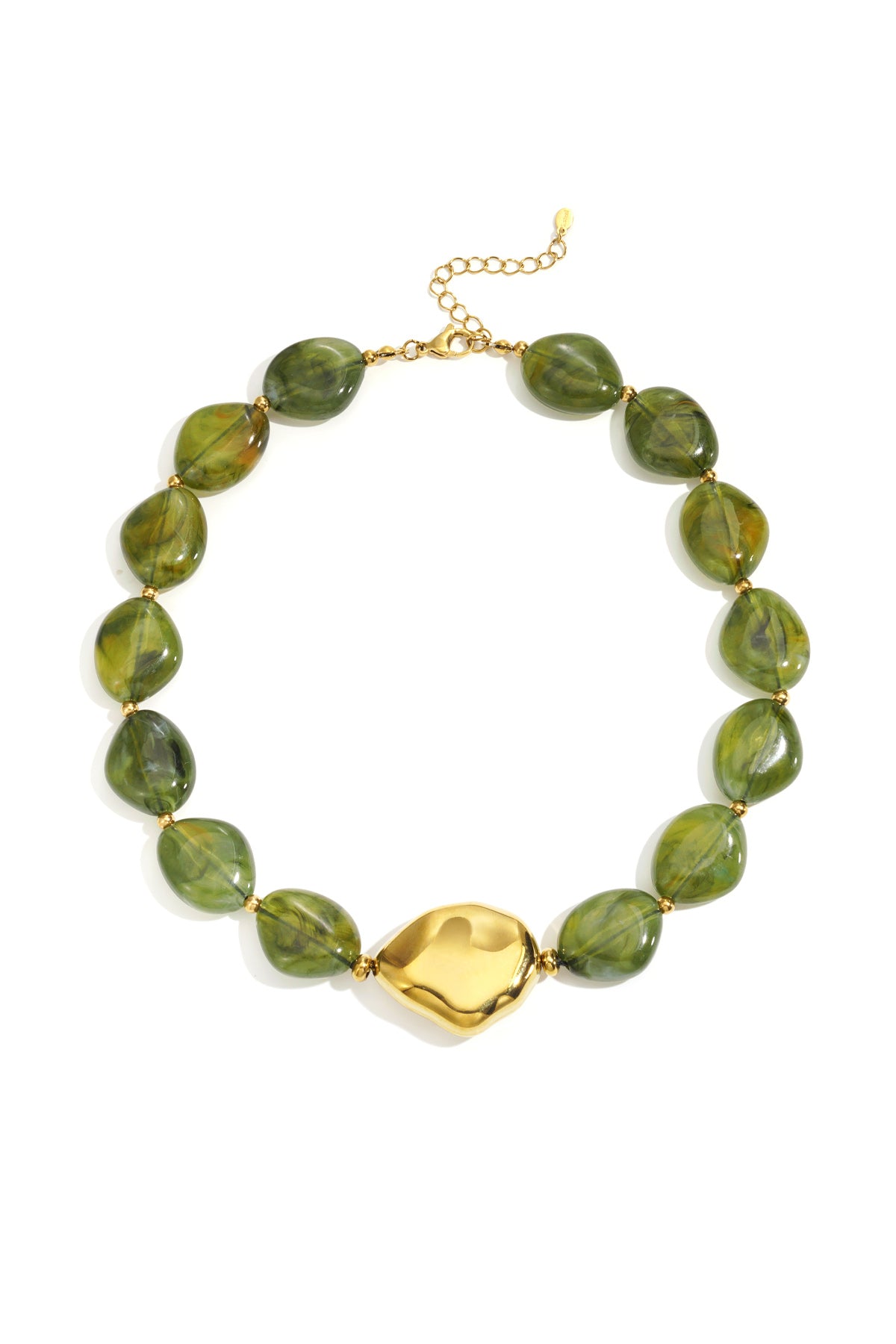 Collier de perles en acrylique pour femme – marron café – décontracté pour le quotidien