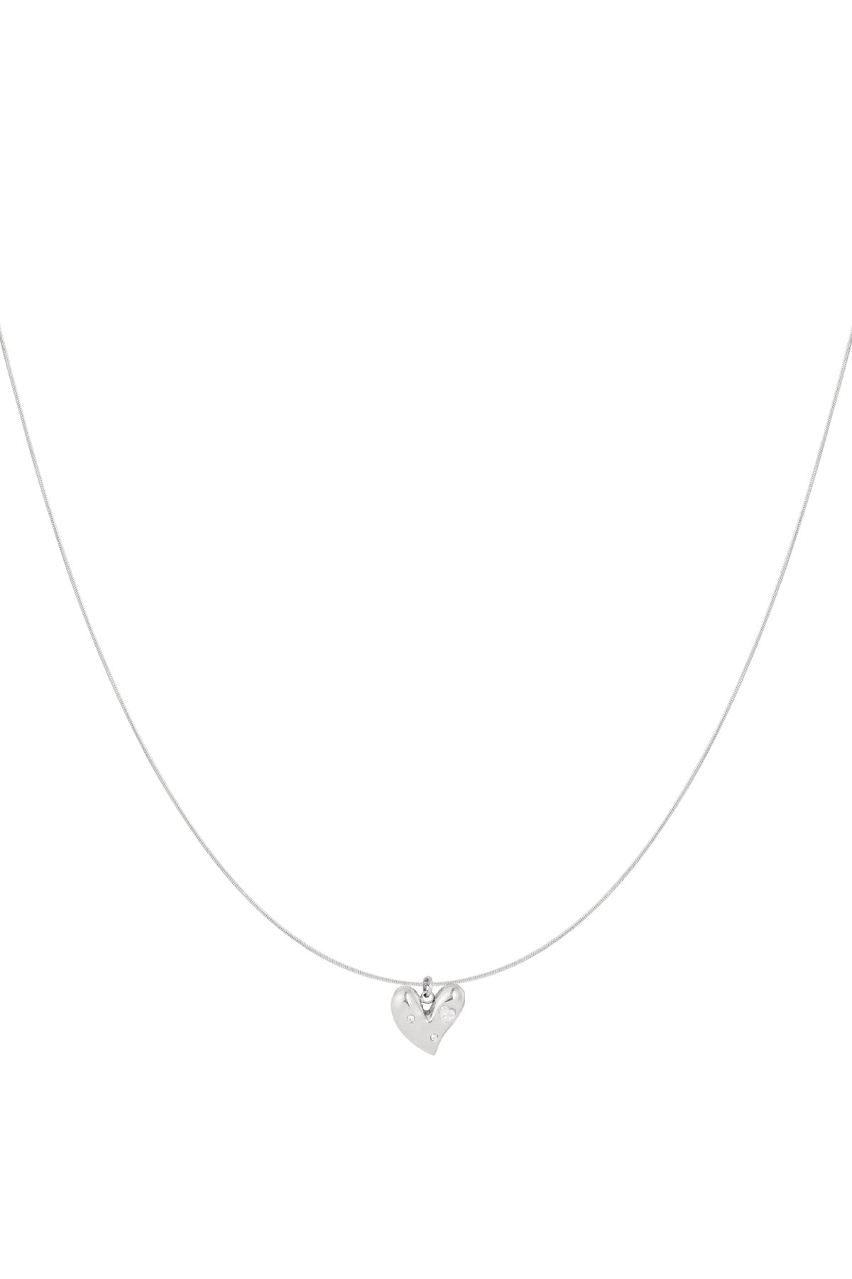 Collier pour femme en acier inoxydable 304 avec pendentif en forme de cœur – doré