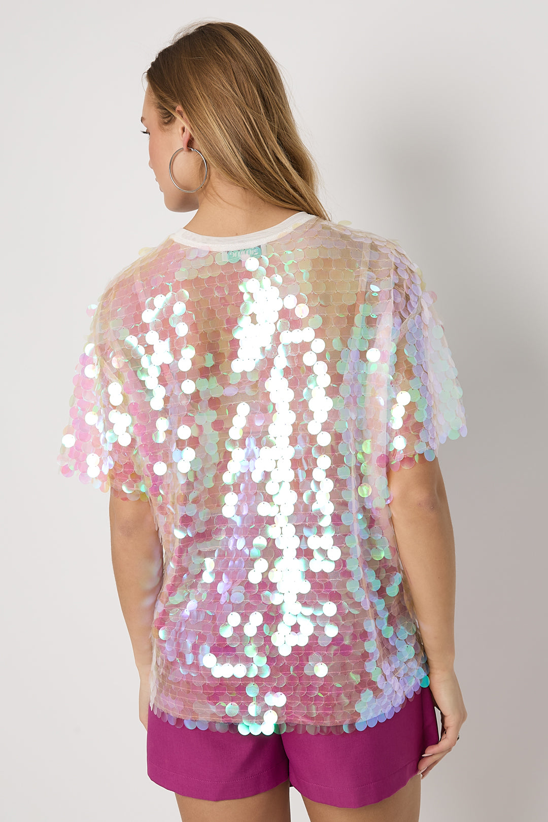 Dames T-shirt met pailletten – productfoto 5