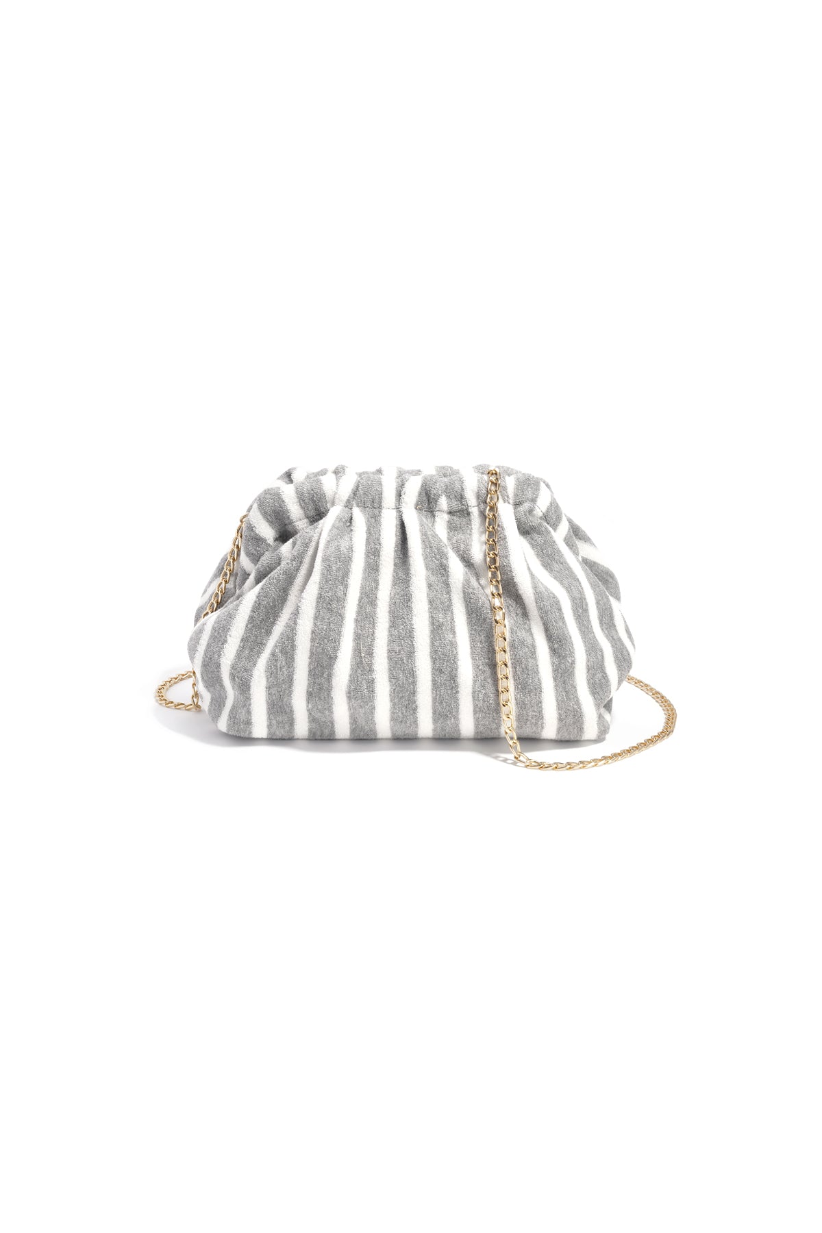 Sac à bandoulière pour femme 100 % polyester à rayures avec détail imprimé et fermeture à bouton-pression magnétique
