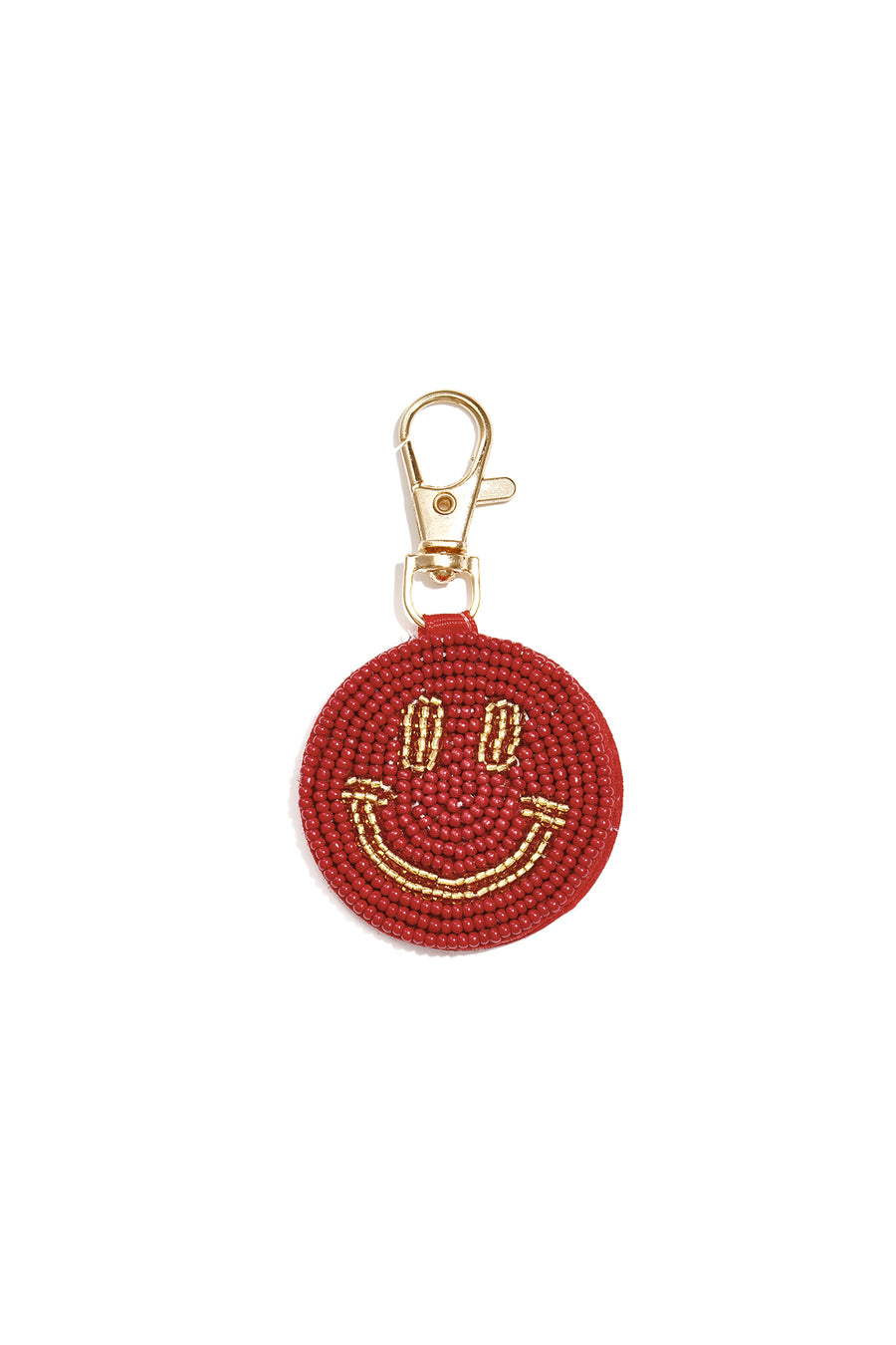 Pendentif de sac en verre, alliage métallique avec motif smiley – plusieurs couleurs