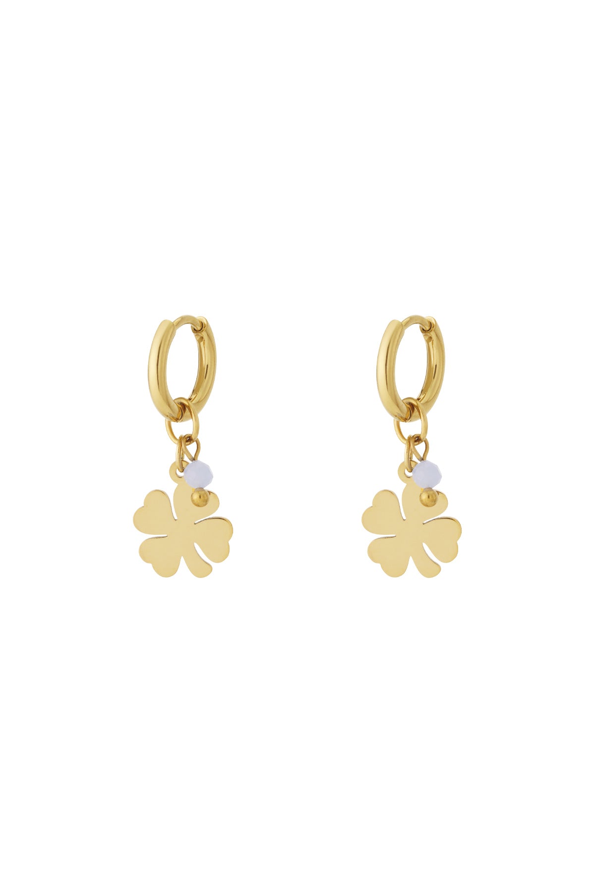 Women's Stainless Steel Clover Drop Earrings – Pink and Light Blue