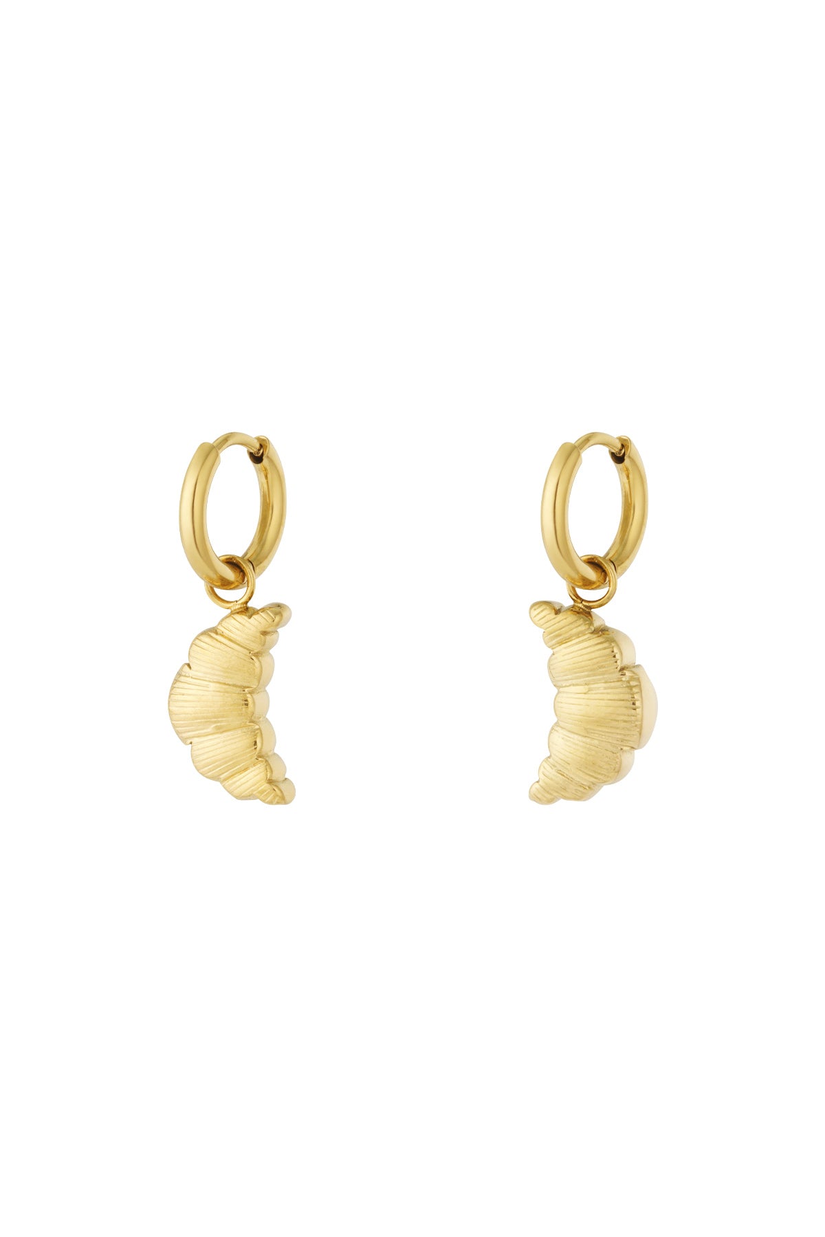 Boucles d'oreilles pendantes en acier inoxydable de forme organique pour femmes – couleur or