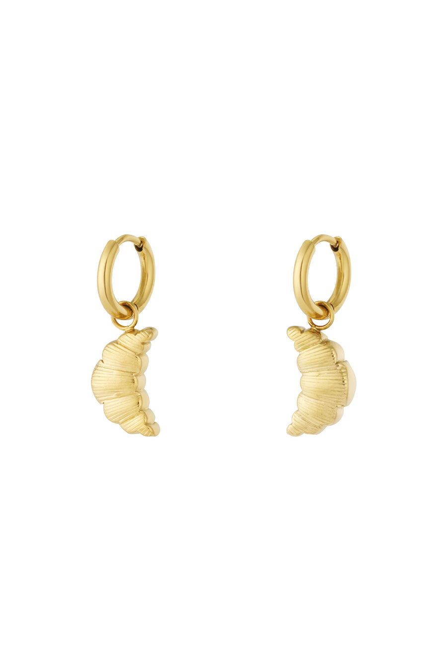 Boucles d'oreilles pendantes en acier inoxydable de forme organique pour femmes – couleur or