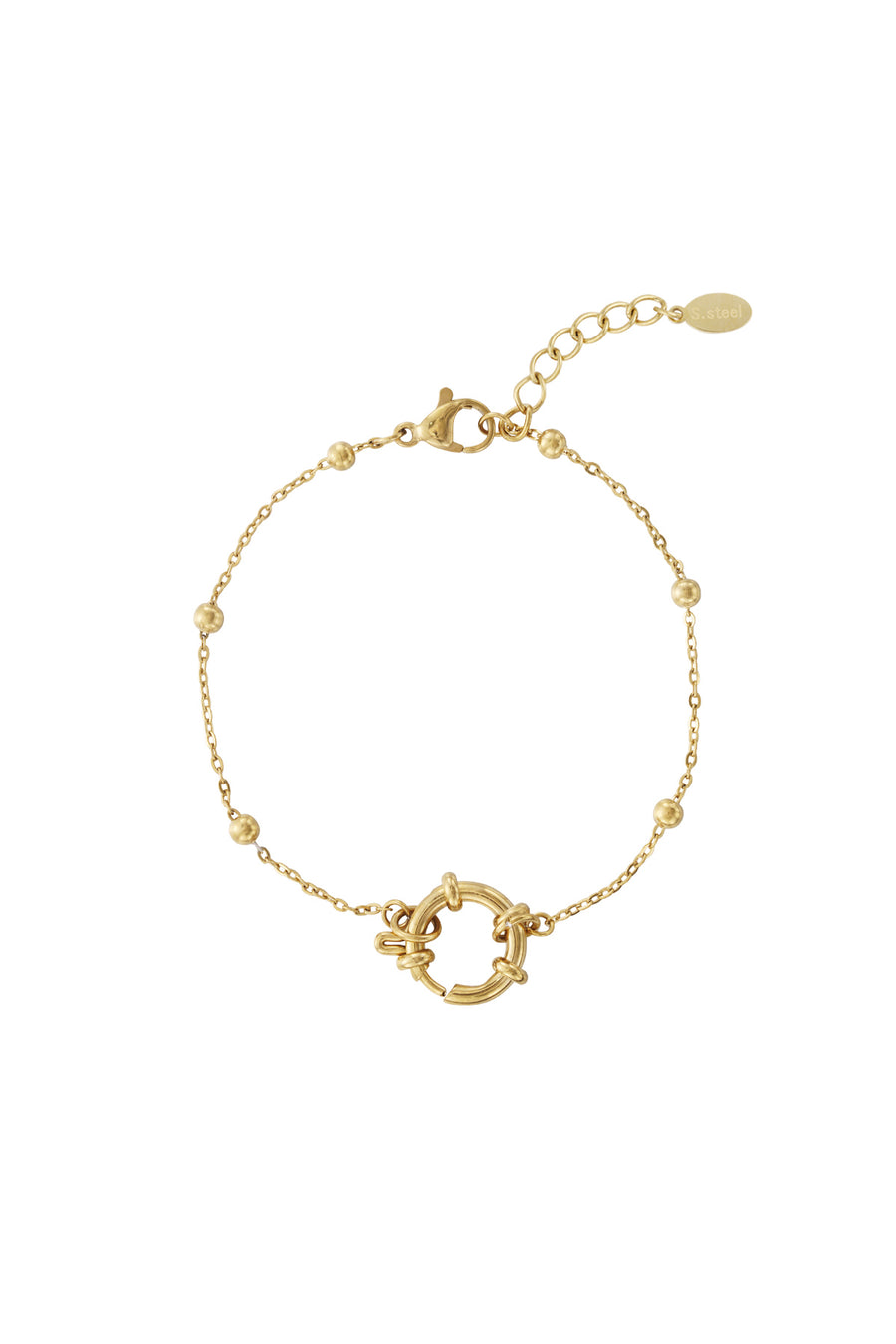 Bracelet à maillons pour femmes en acier inoxydable avec détail maillon – couleur or