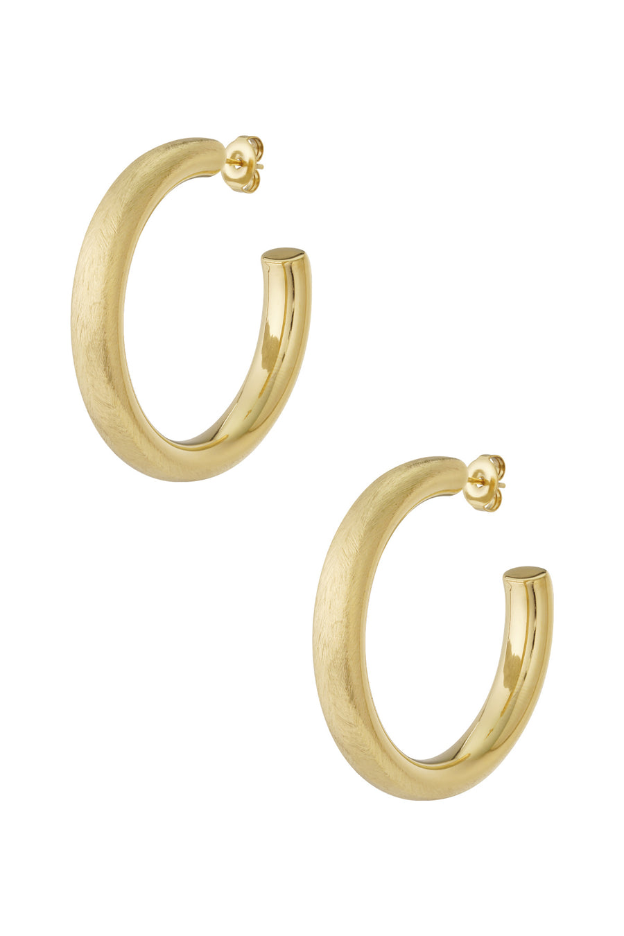 Boucles d'oreilles créoles pour femmes en acier inoxydable 304, forme organique – couleur or