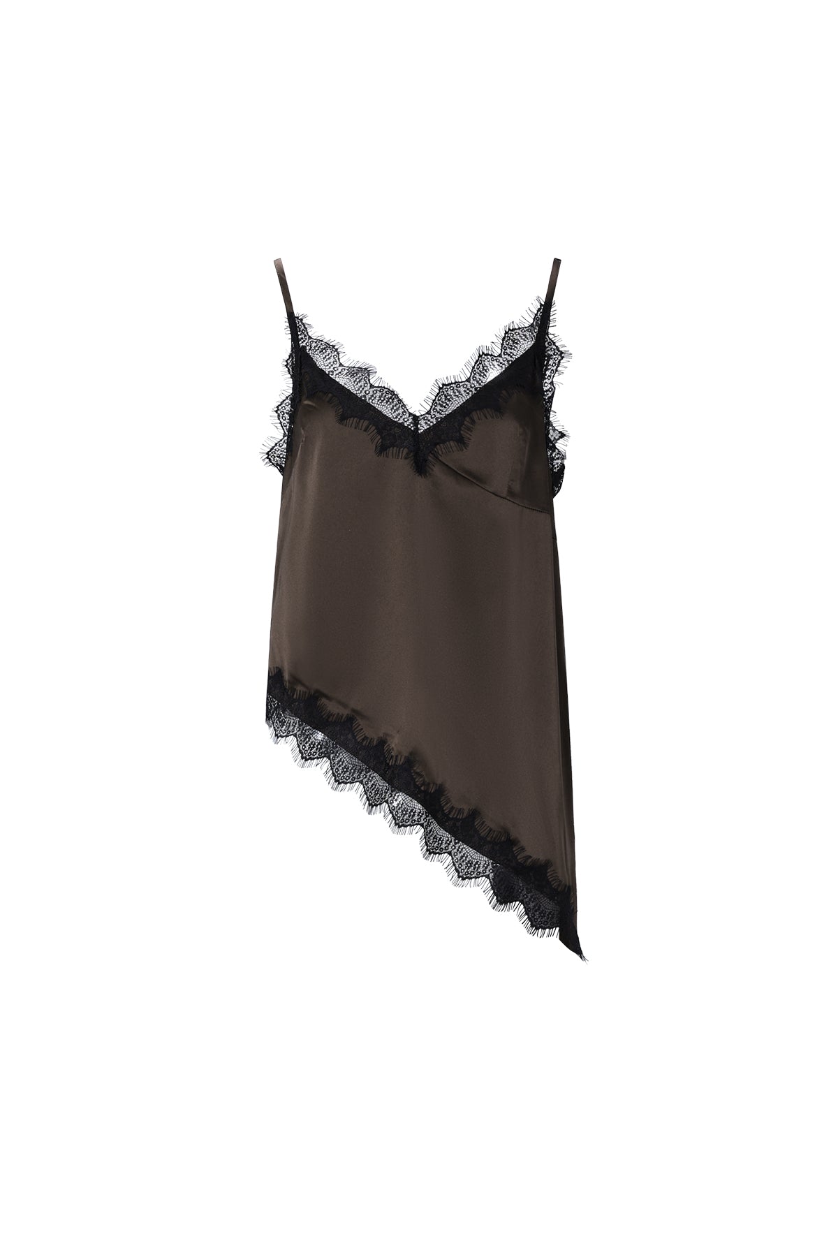 Dames kanten top van polyester in bruin of zwart – productfoto 8
