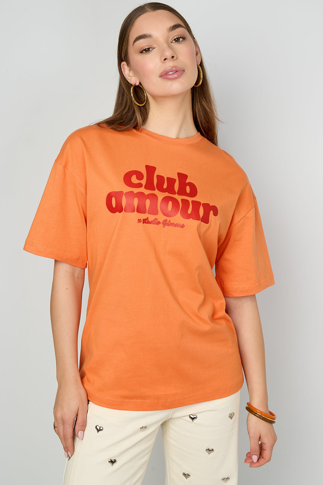 Dames Club Amour T-shirt van katoen met tekst – productfoto 7