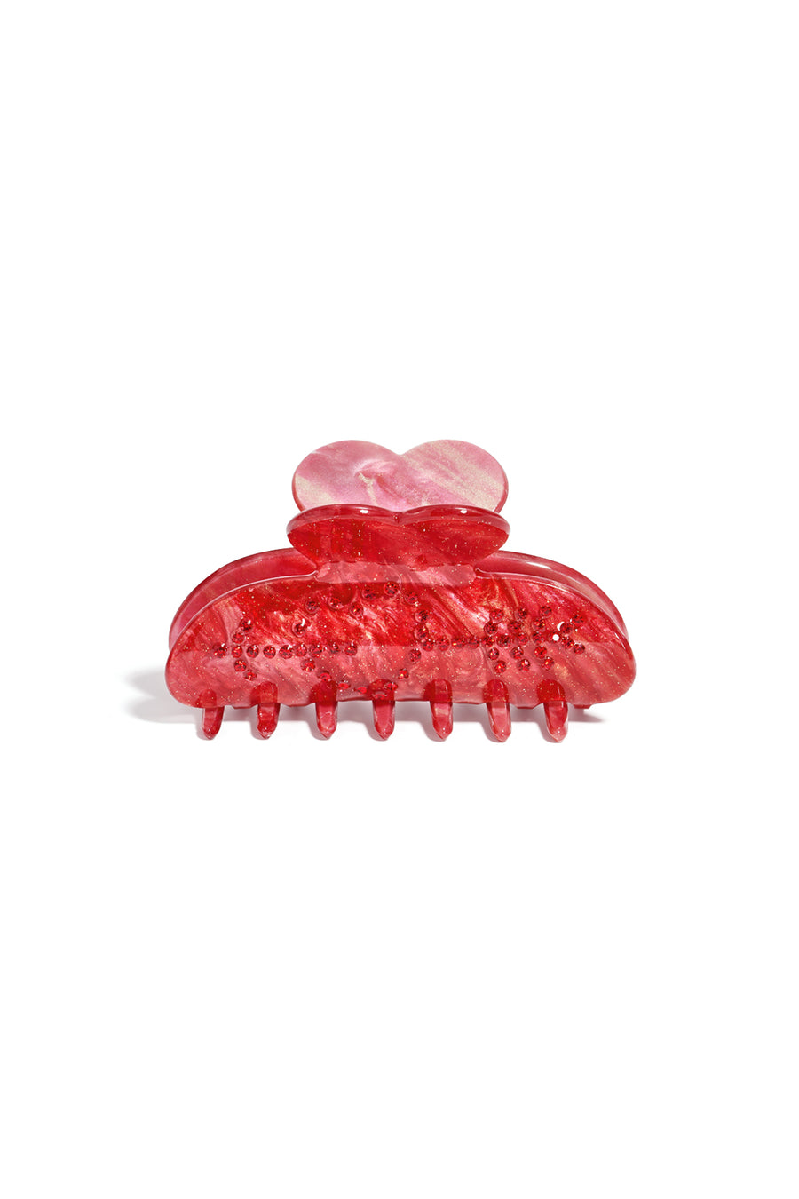 Pince à cheveux en imitation acétate avec cœur – coloris assortis