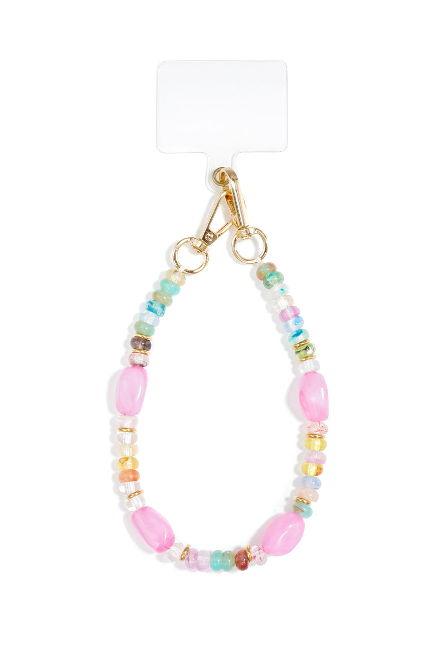 Cordon de téléphone en acrylique avec perles – multicolore – minimaliste