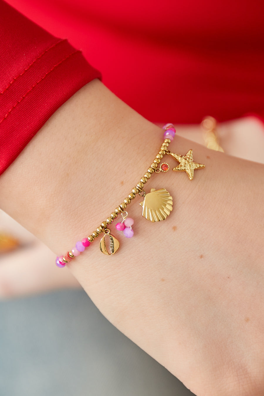 Bracelet à charms pour femme en acier inoxydable 304