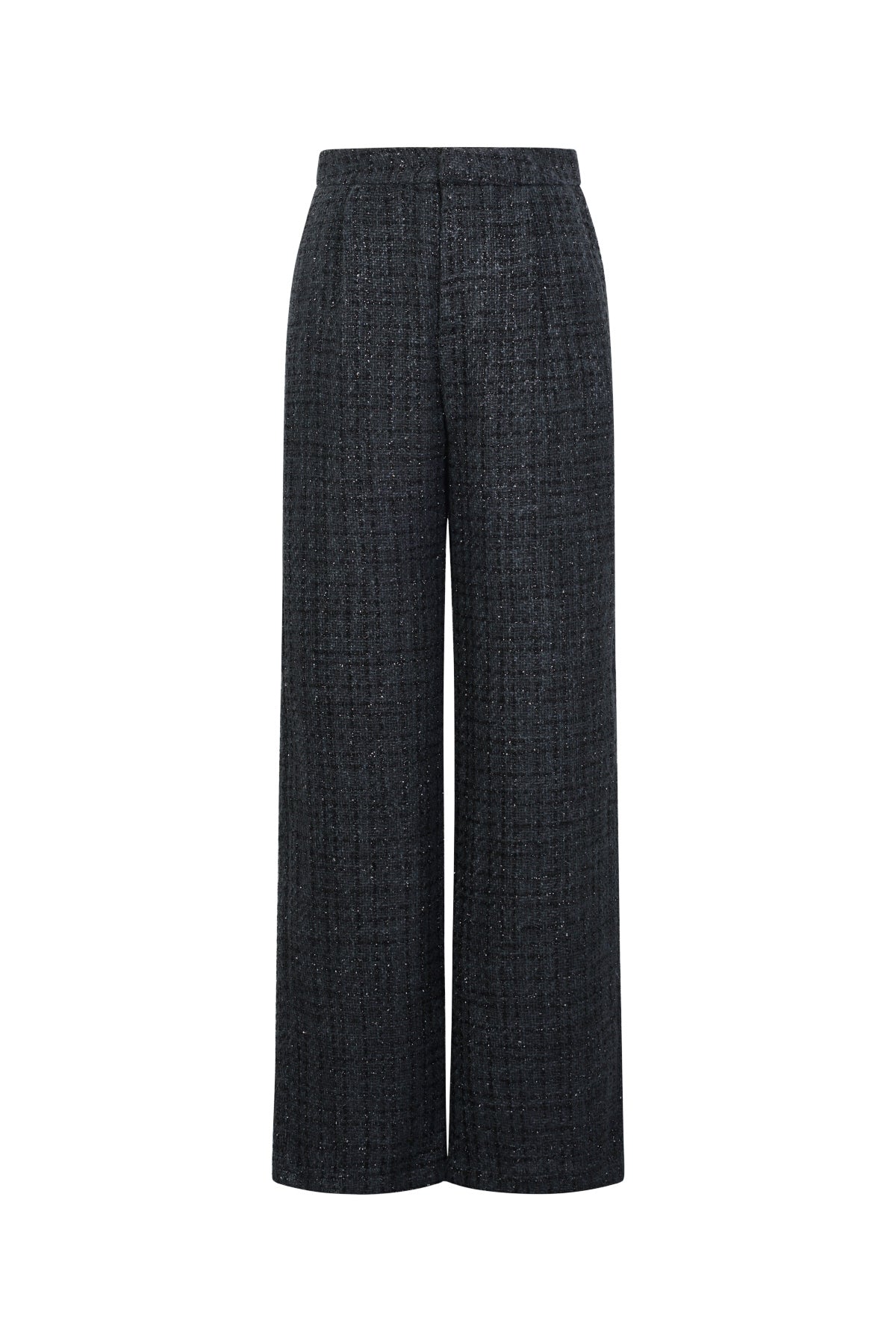 Dames rechte broek van polyester met ruitpatroon