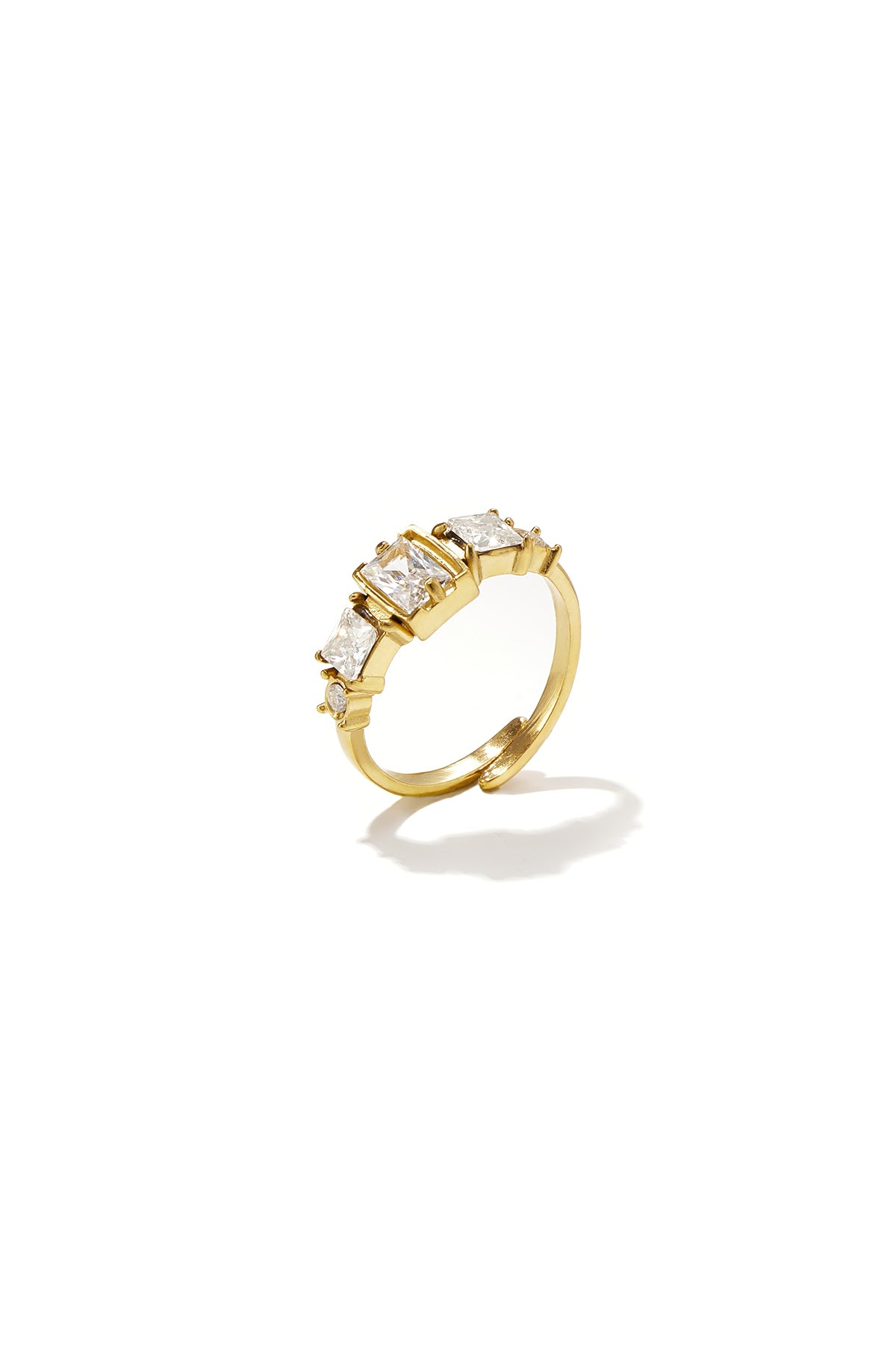 Bague minimaliste pour femme en acier inoxydable avec forme géométrique