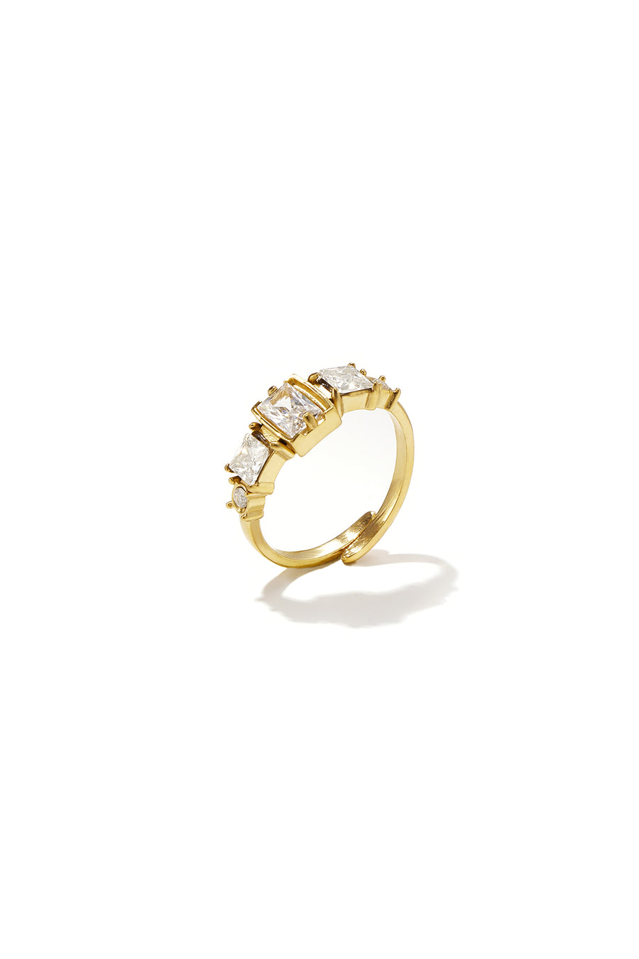 Minimalistische ringen van roestvrij staal met geometrische vormen, eenvoudige, alledaagse serie voor dames.