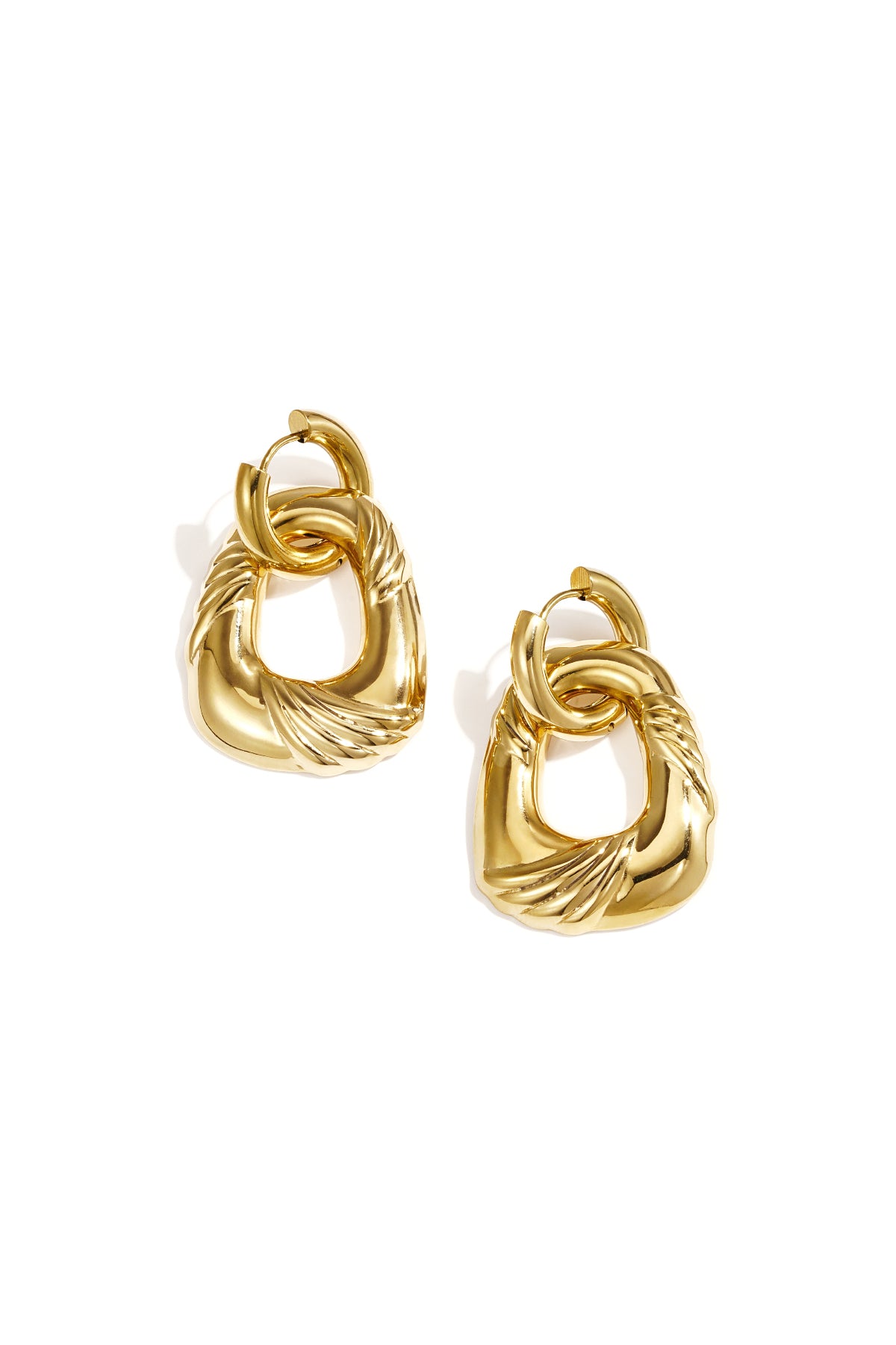 Roestvrijstalen hangende oorbellen met onregelmatige vorm, casual, dagelijks gebruik, eenvoudige serie, dames sieraden
