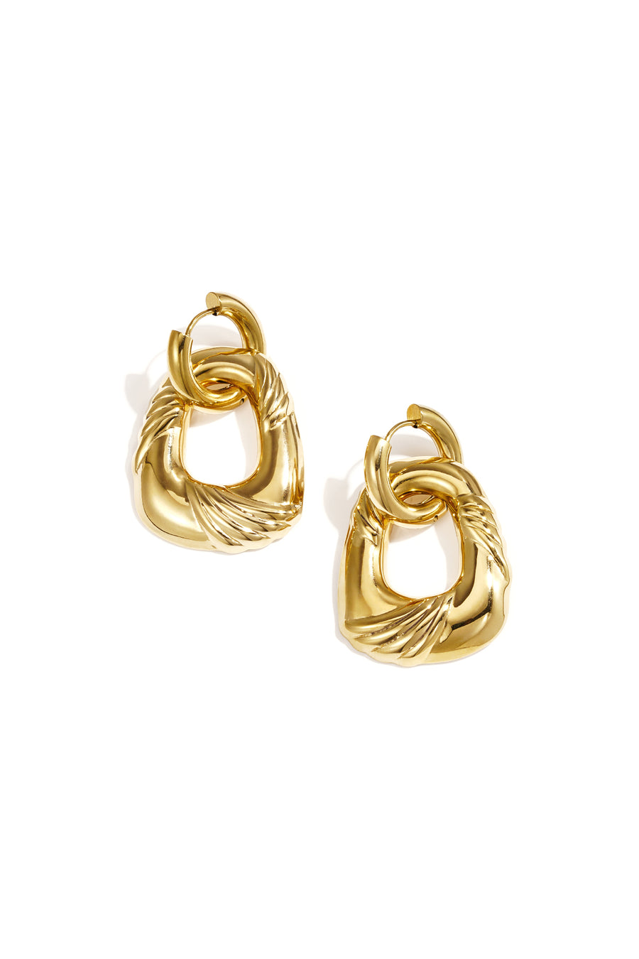 Women's Dangle Earrings Stainless Steel Organic Shape - Gold-Colored