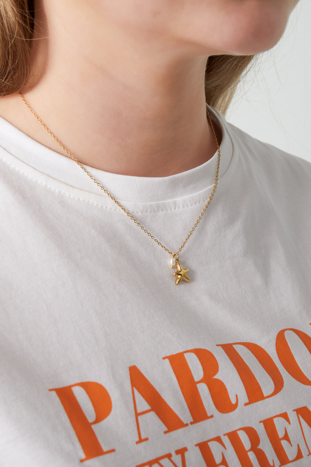 Collier pour femme avec pendentif en acier inoxydable 304, perle d'imitation avec détails océaniques – photo 2