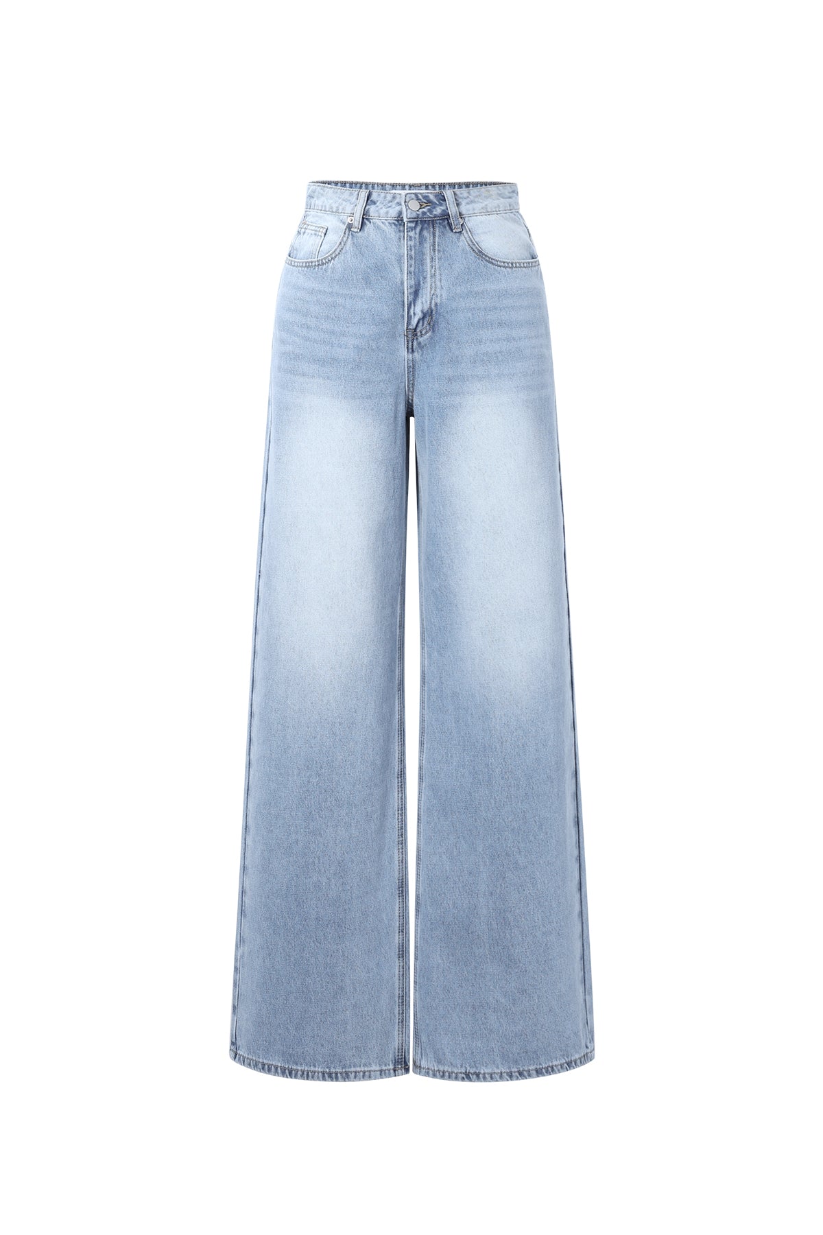 Dames wide-leg jeans van geweven katoen in drie kleuren – productfoto 10